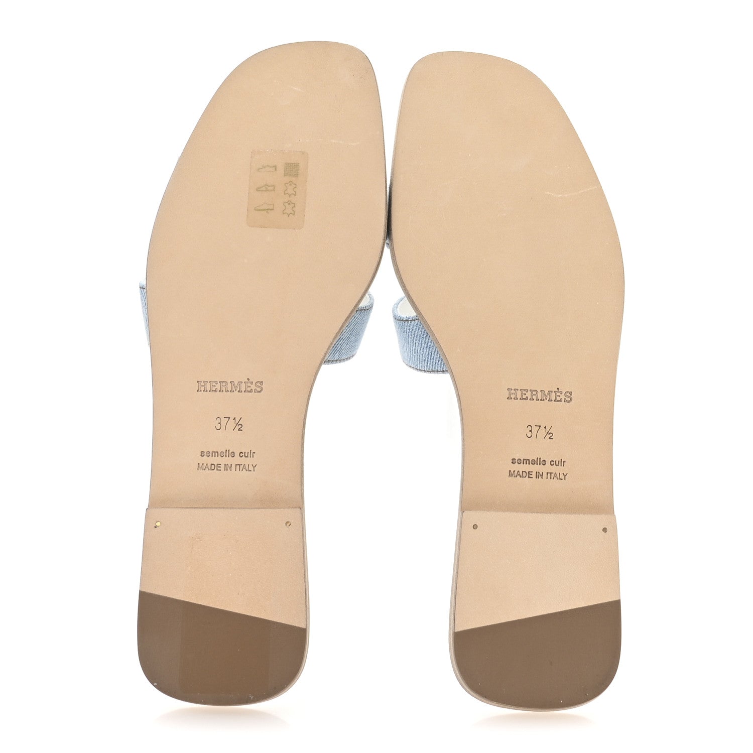 Denim Canvas Oran Sandals 37.5 Bleu Clair