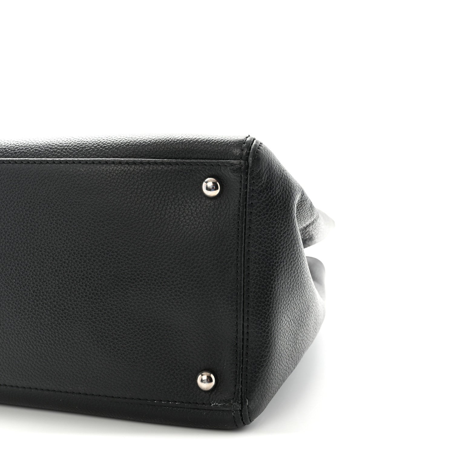 Calfskin Cerf Executive Shopper Tote Black