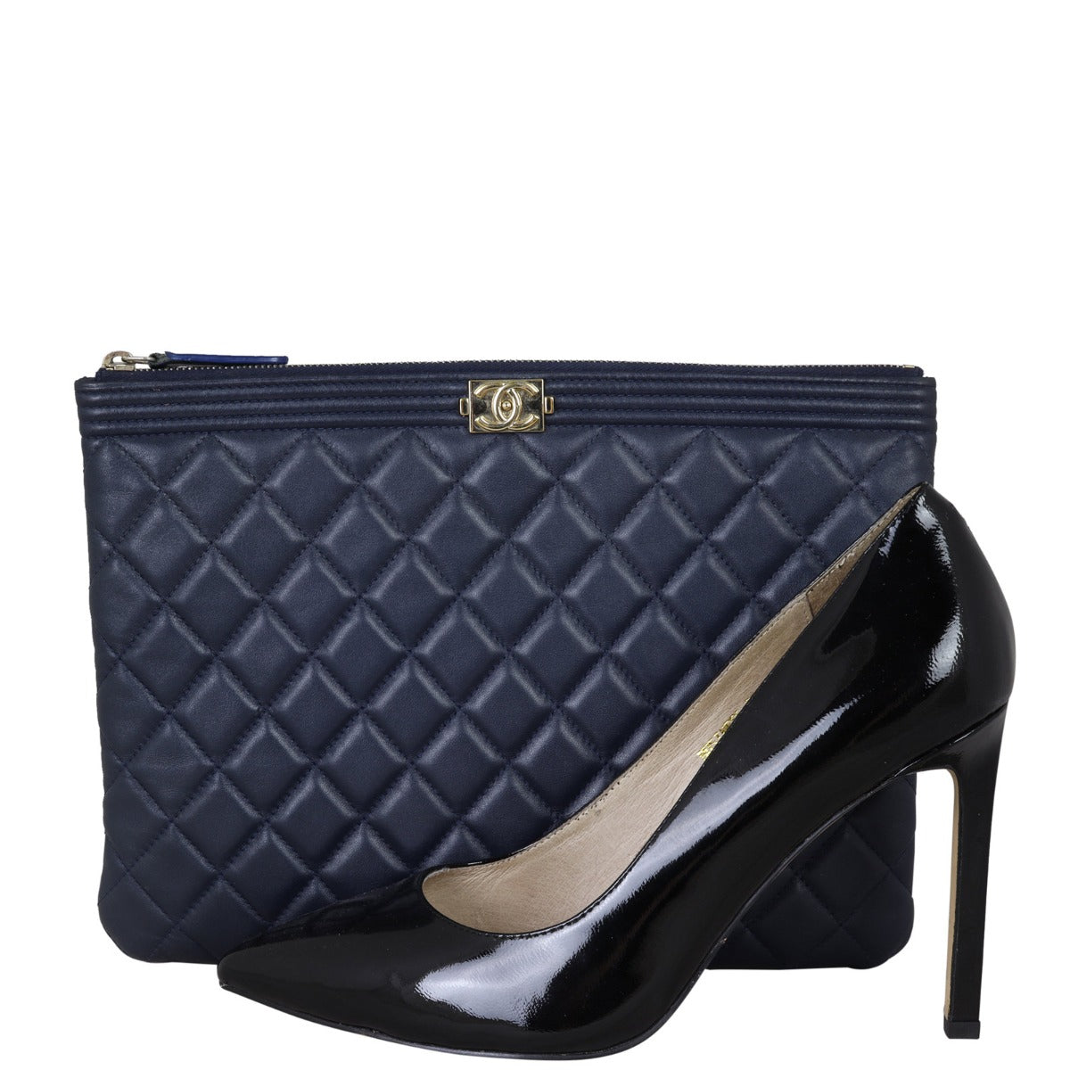 Chanel Boy O-Case | Navy Blue