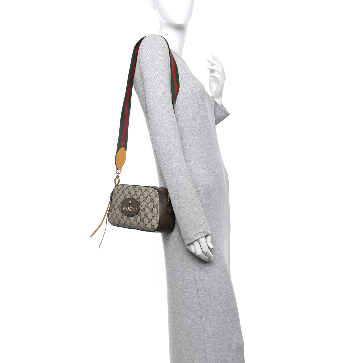 GG Supreme Monogram Web Neo Vintage Shoulder Bag Beige New Acero Crop