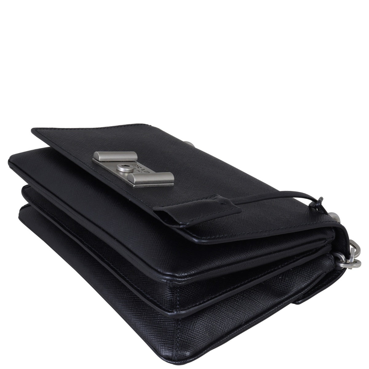 Prada Saffiano Lux Chain Lock Flap Bag