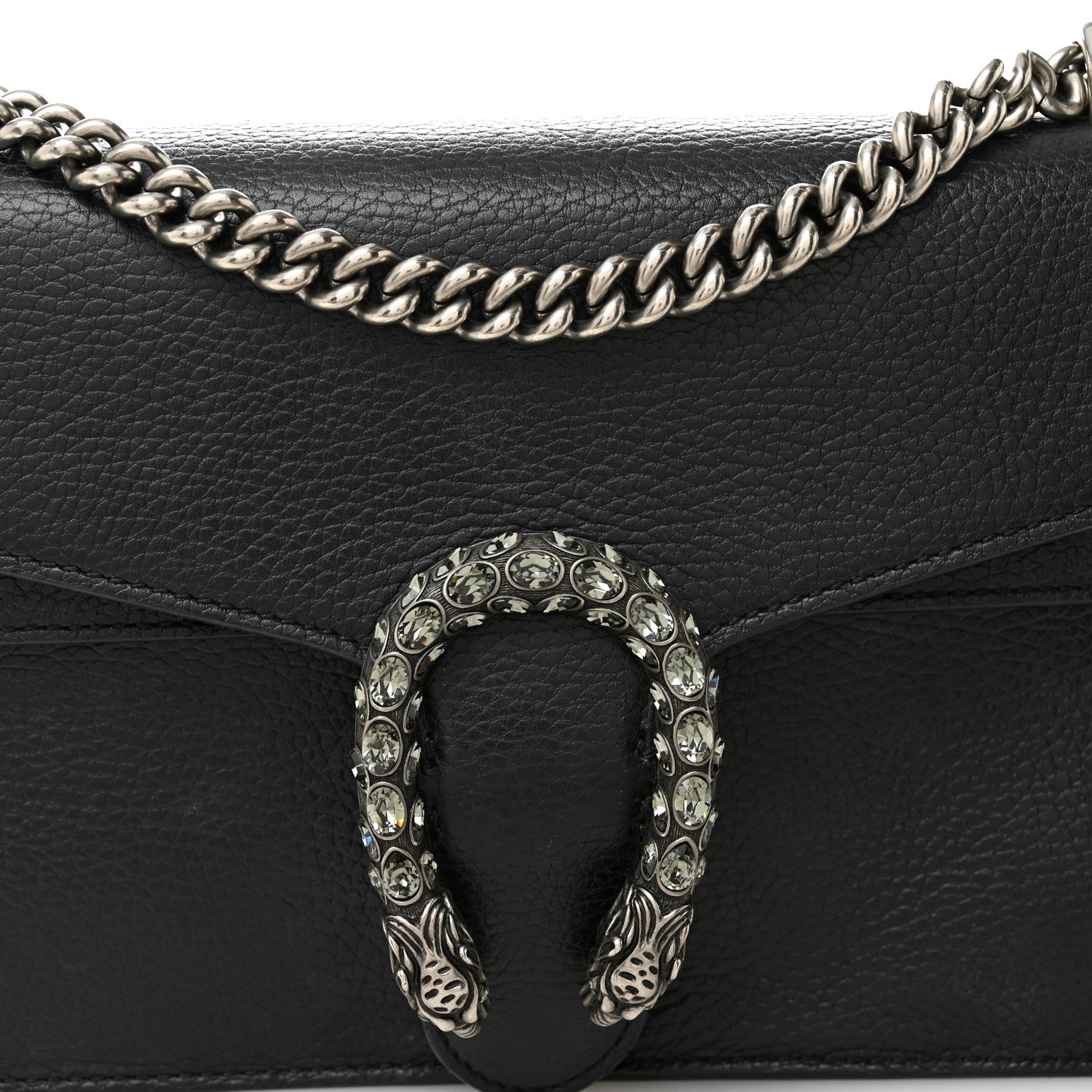 Pebbled Calfskin Small Dionysus Shoulder Bag Black