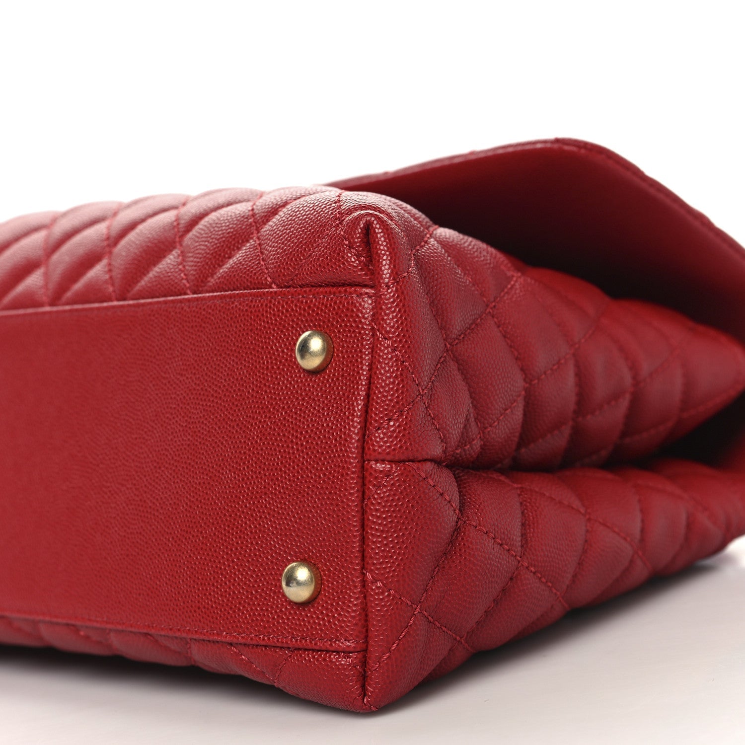 Caviar Quilted Medium Coco Handle Flap Red