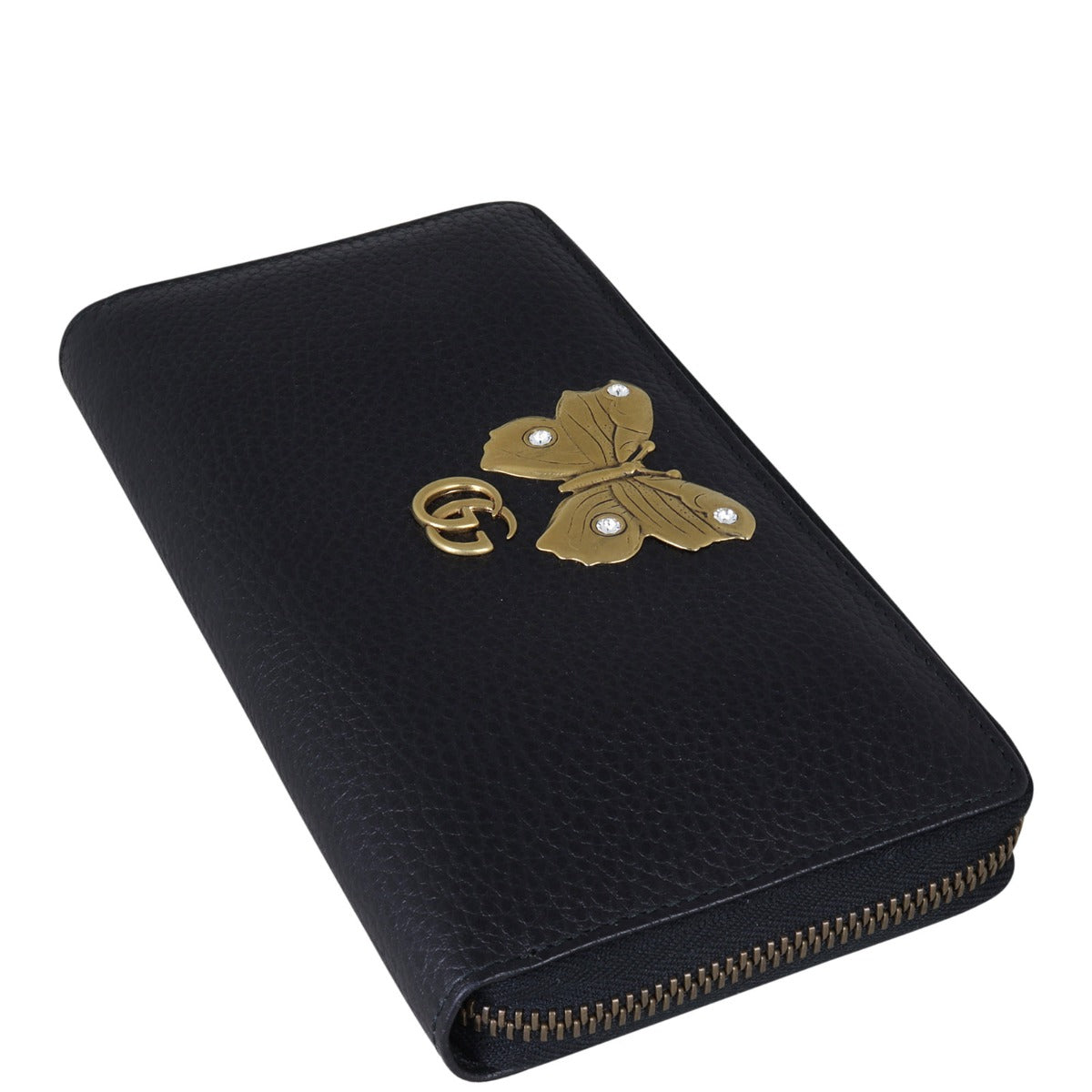 Gucci Butterfly Farfalla Zip Around Continental Wallet