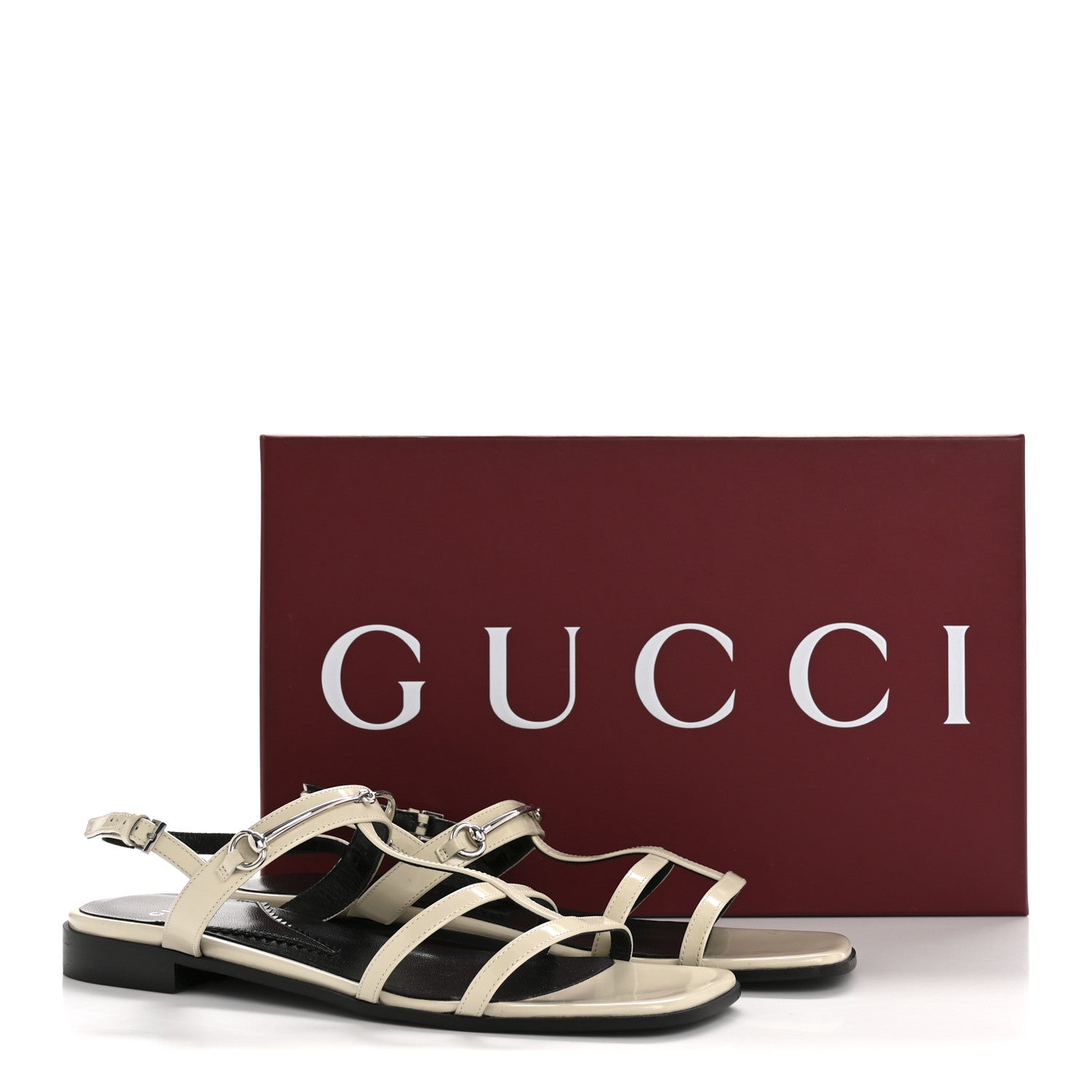 Calfskin Horsebit Divine Slingback Sandals 37.5 Mystic White