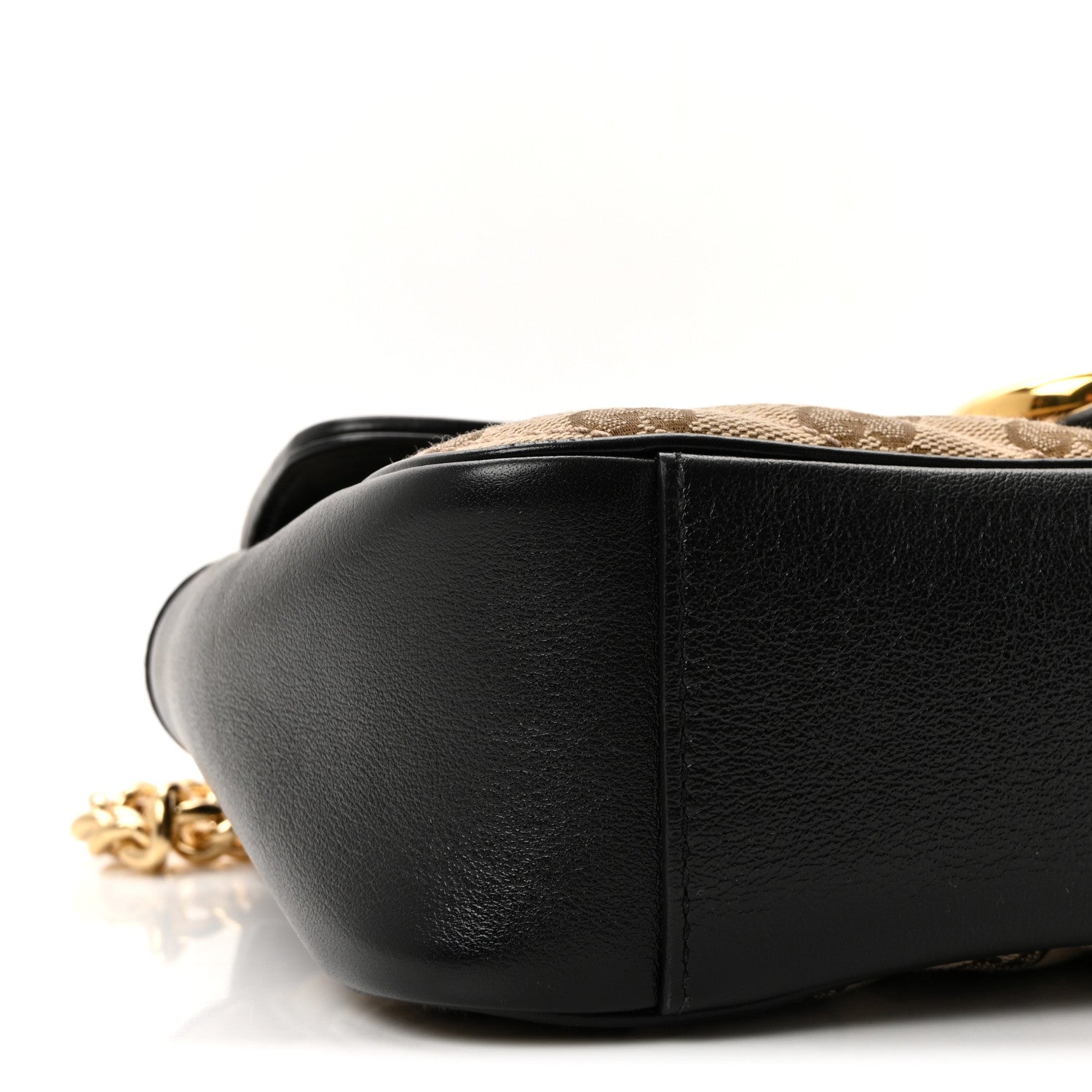 Monogram Matelasse Diagonal Small GG Marmont Shoulder Bag Beige Black