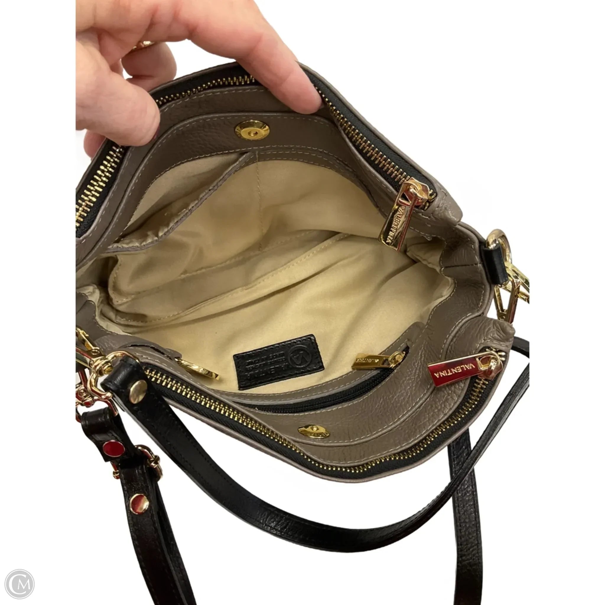 Crossbody Leather By Valentina, Size: Medium