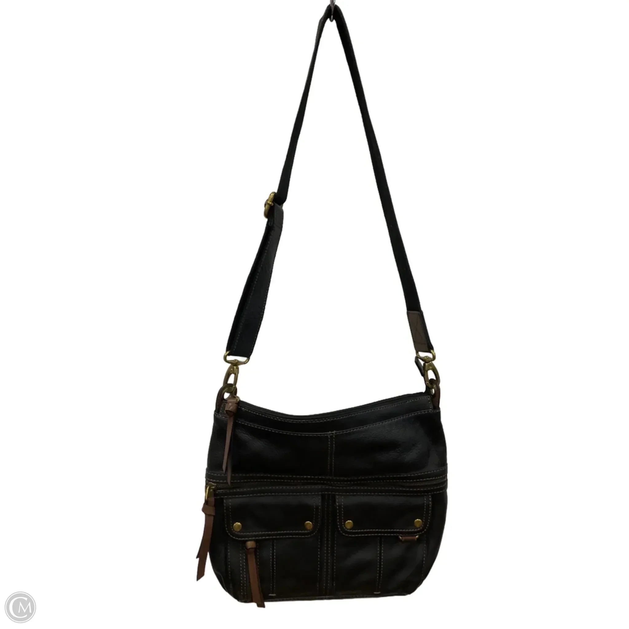 Crossbody Leather By Fossil, Size: Large