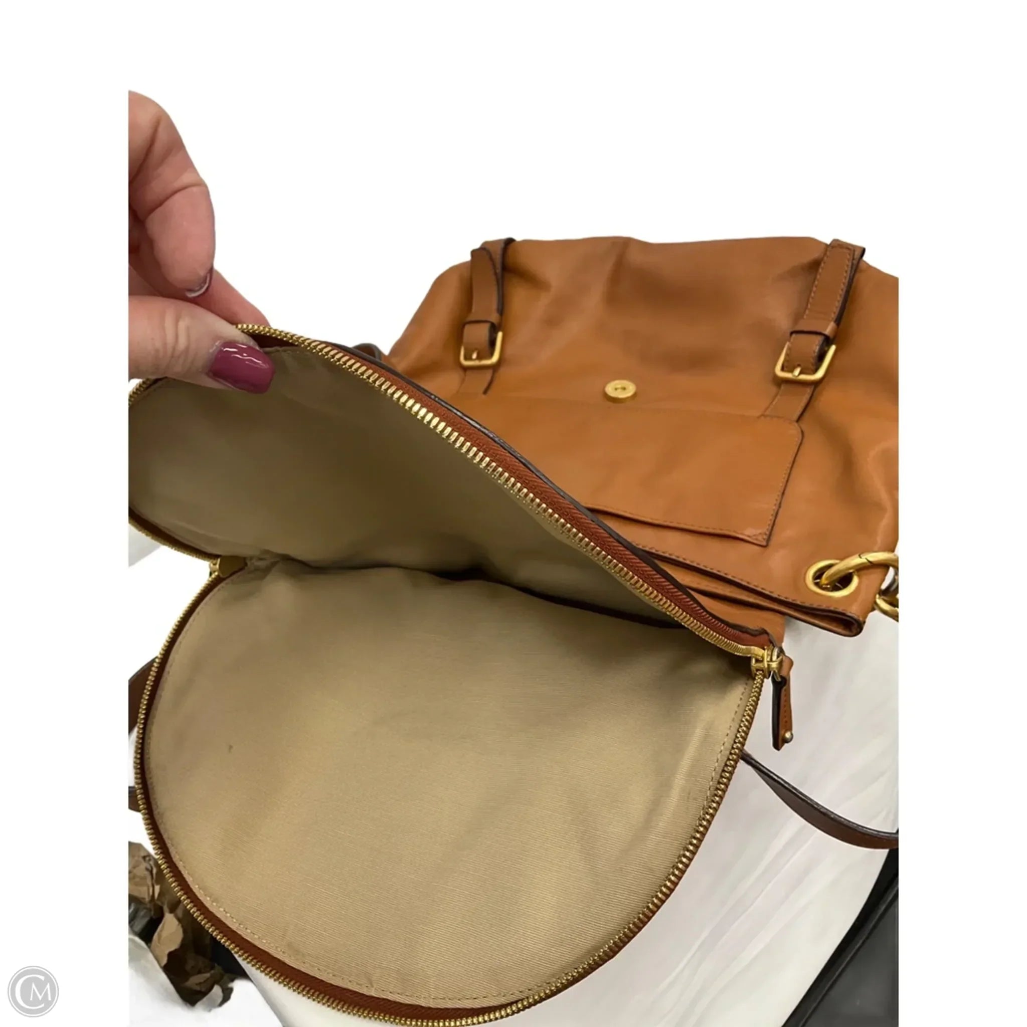 Crossbody Leather By Clothes Mentor, Size: Large