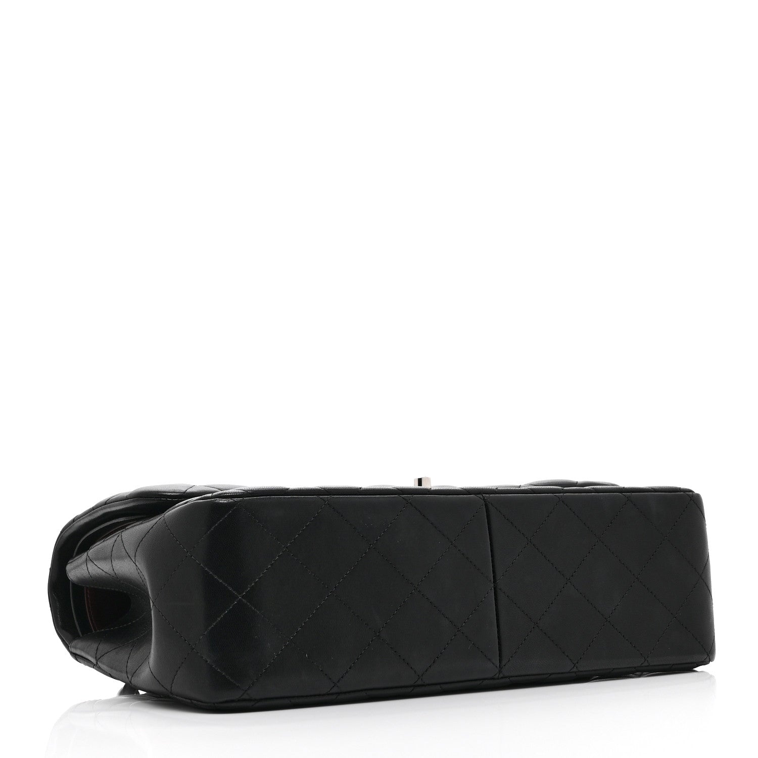 Lambskin Quilted Jumbo Double Flap Black