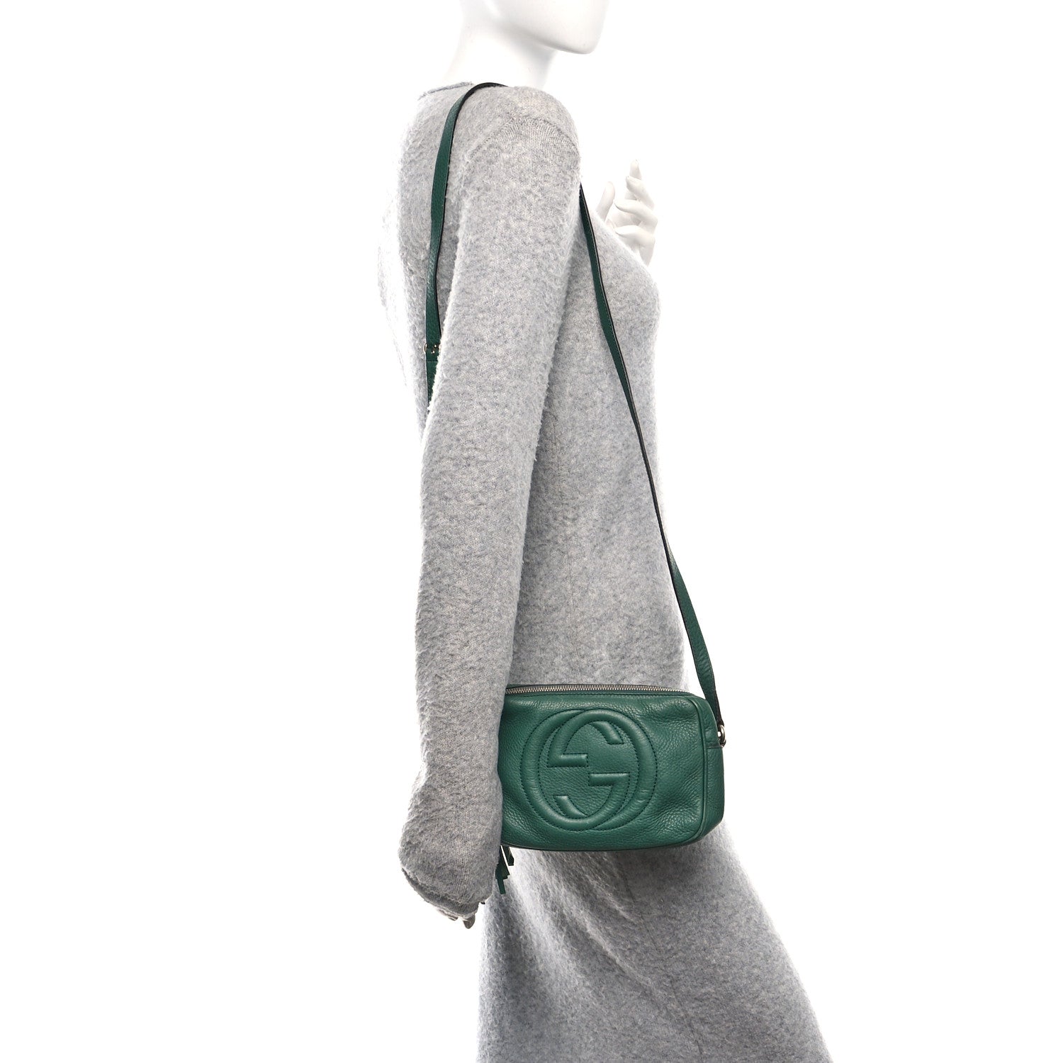 Pebbled Calfskin Small Soho Disco Bag Emerald Green
