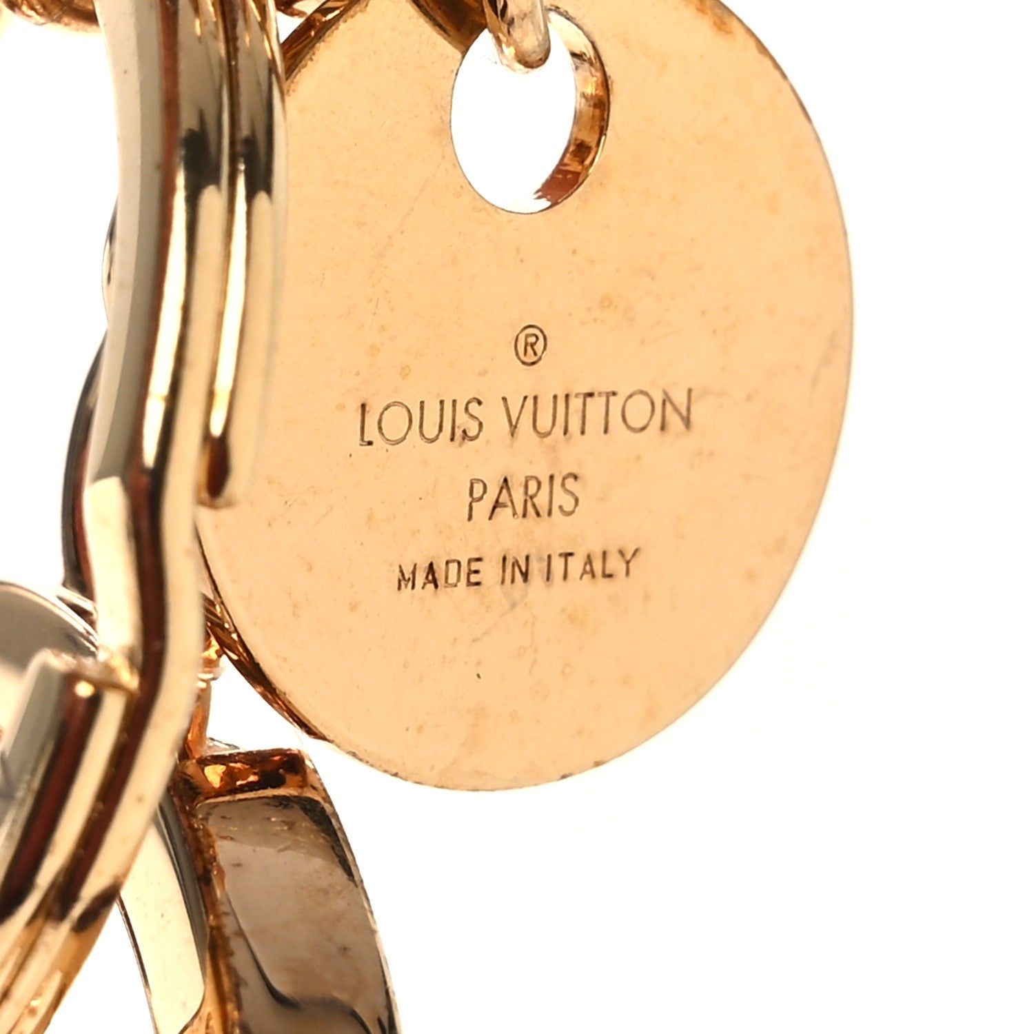 LV Circle Bag Charm Key Holder Gold