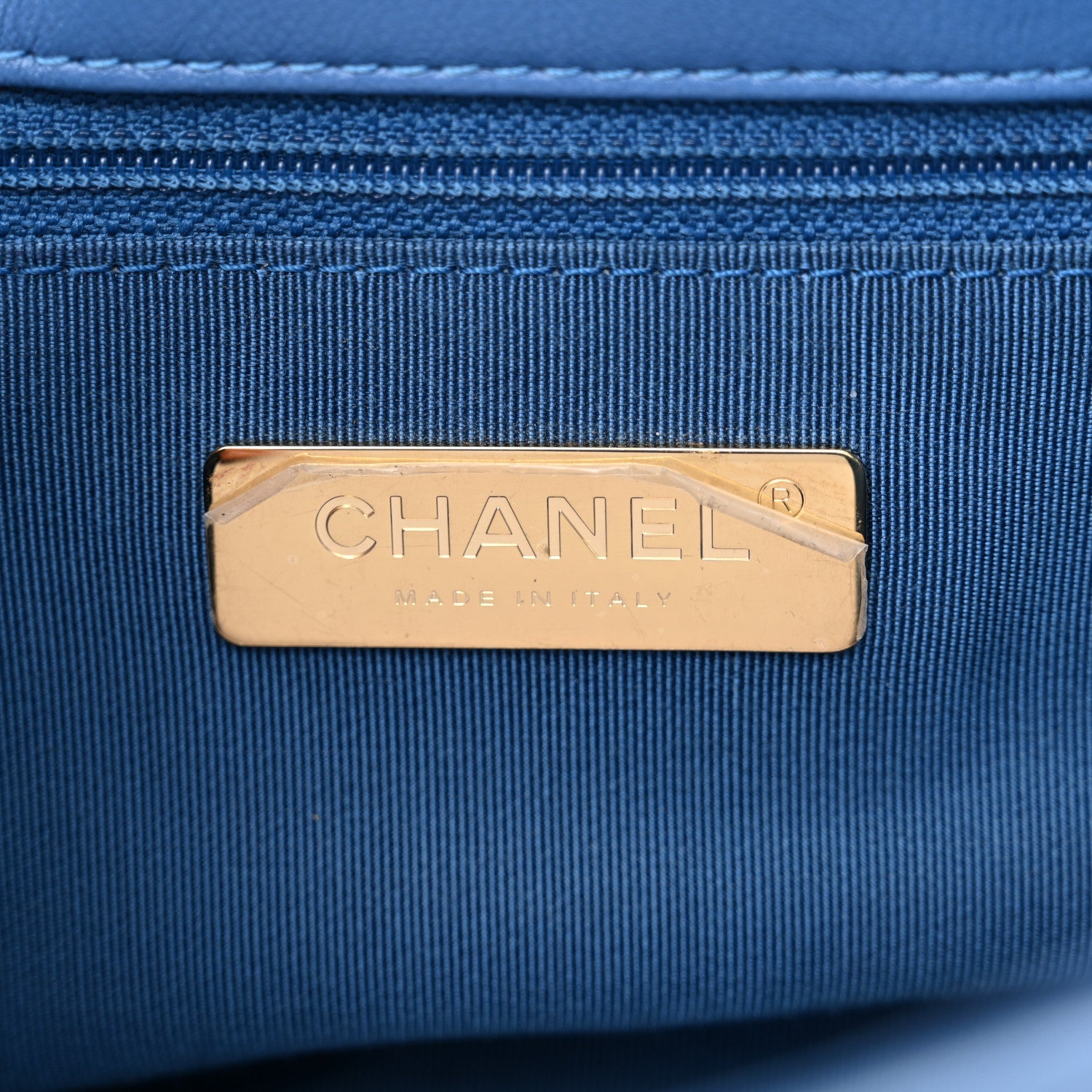 Lambskin Quilted Medium Chanel 19 Flap Blue