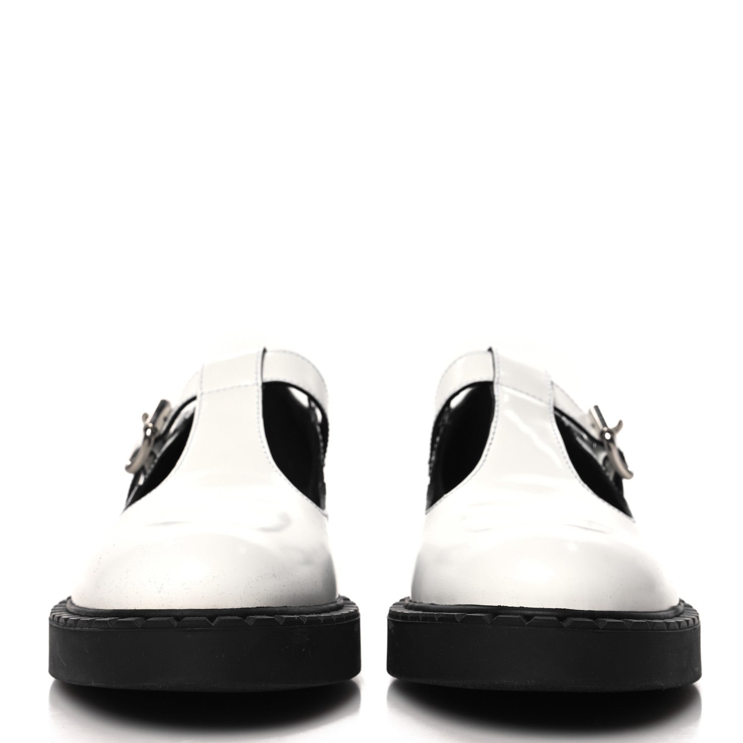 Spazzolato Womens Mary Jane T Strap 40mm Loafers 39.5 White