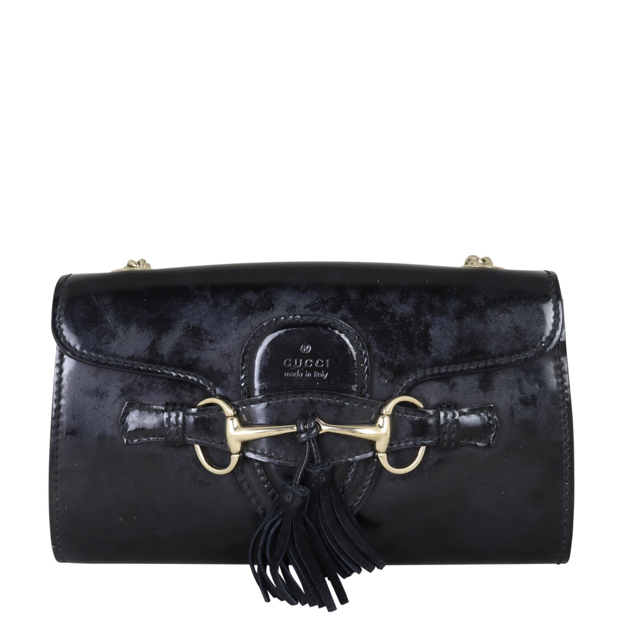 Gucci Emily Patent Mini Chain Shoulder Bag