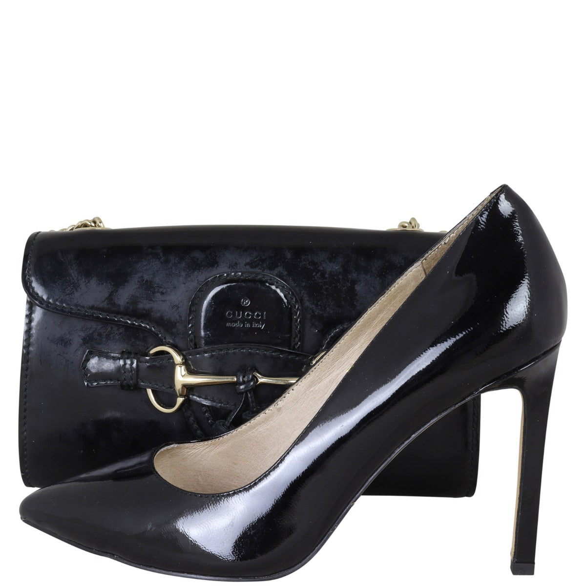 Gucci Emily Patent Mini Chain Shoulder Bag