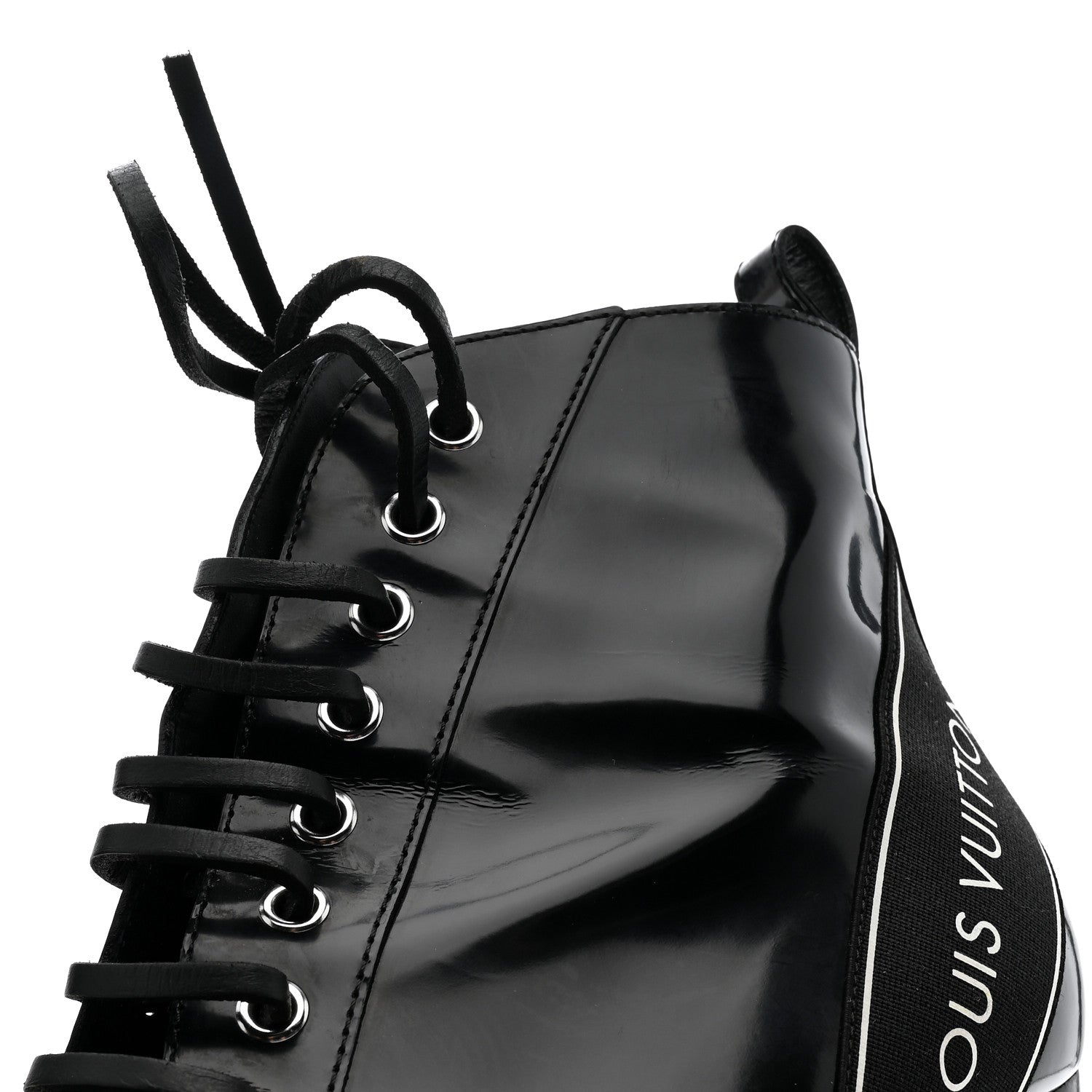 Glazed Calfskin Star Trail Ankle Boots 40 Black