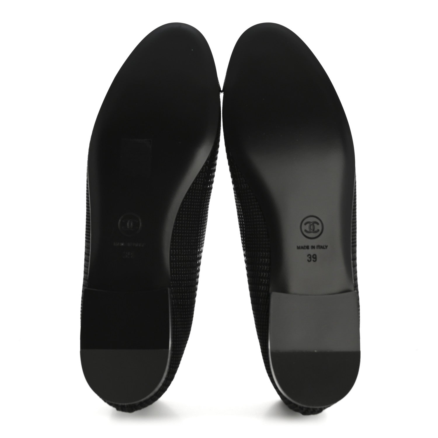 Suede Kidskin Cap Toe CC Ballerina Flats 39 Black