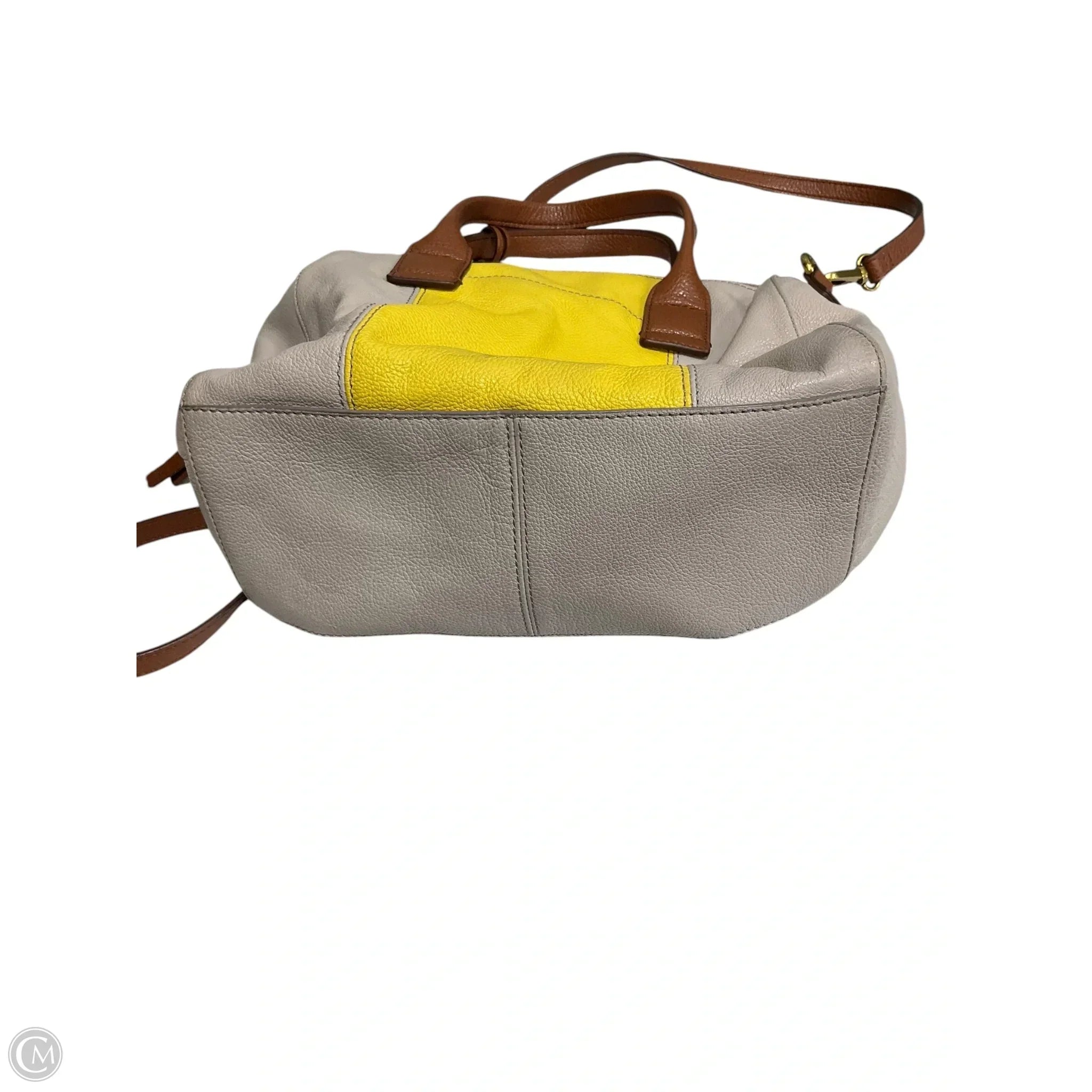 Handbag Leather By Fossil, Size: Medium