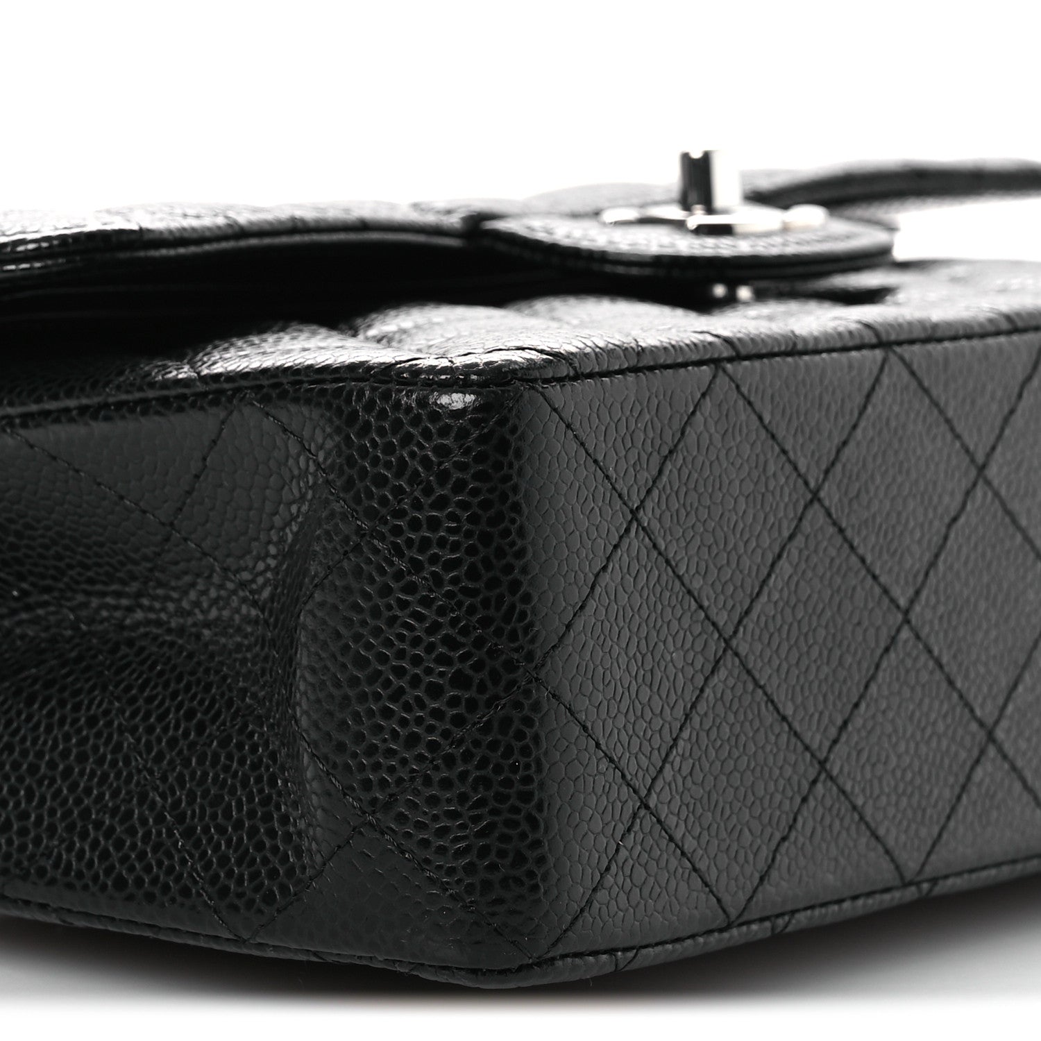 Caviar Quilted Small Double Flap Black