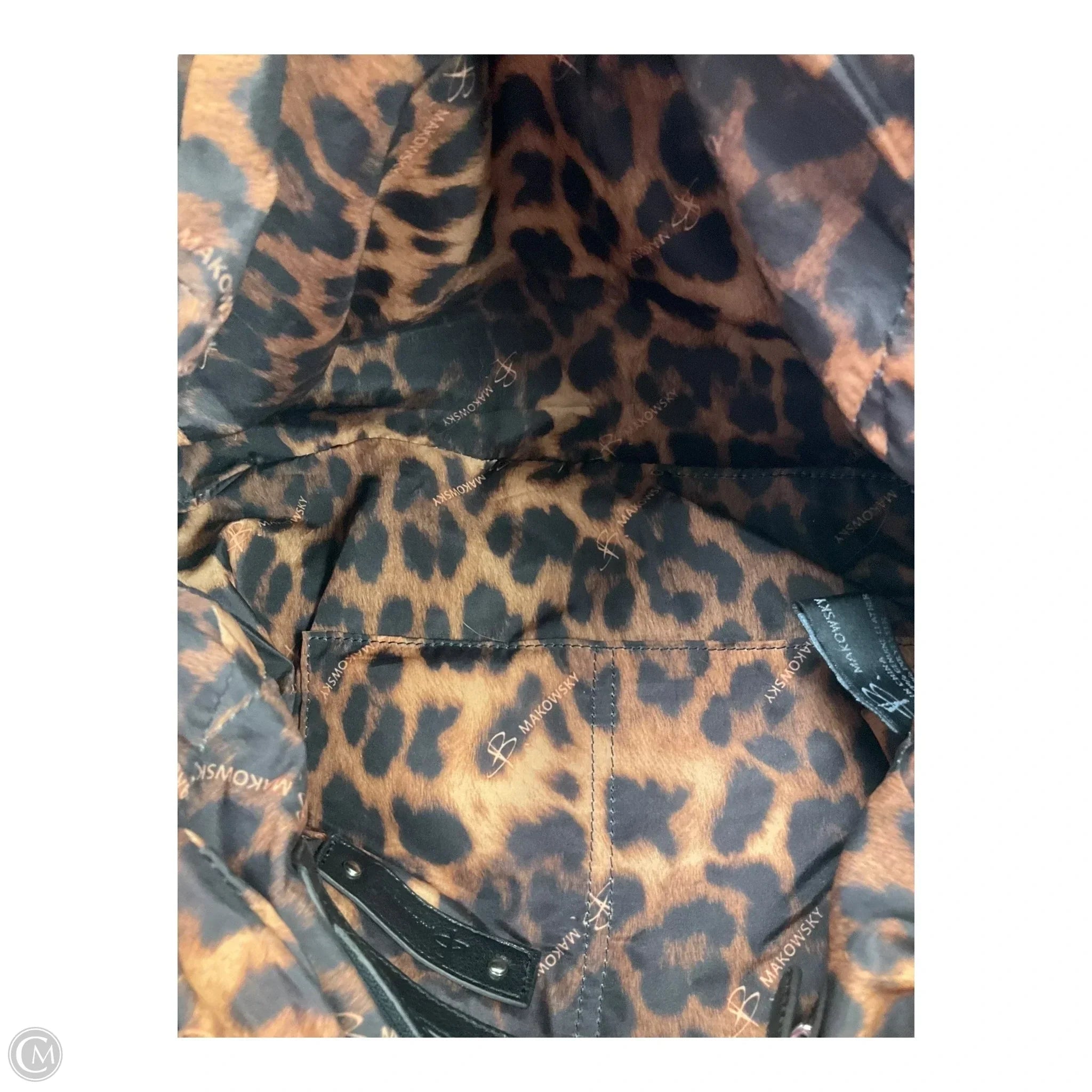 Handbag Leather By Makowsky, Size: Medium