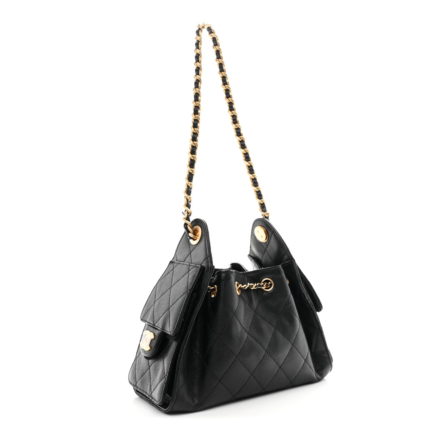 Caviar Quilted Mini Chanel 25 Handbag Black