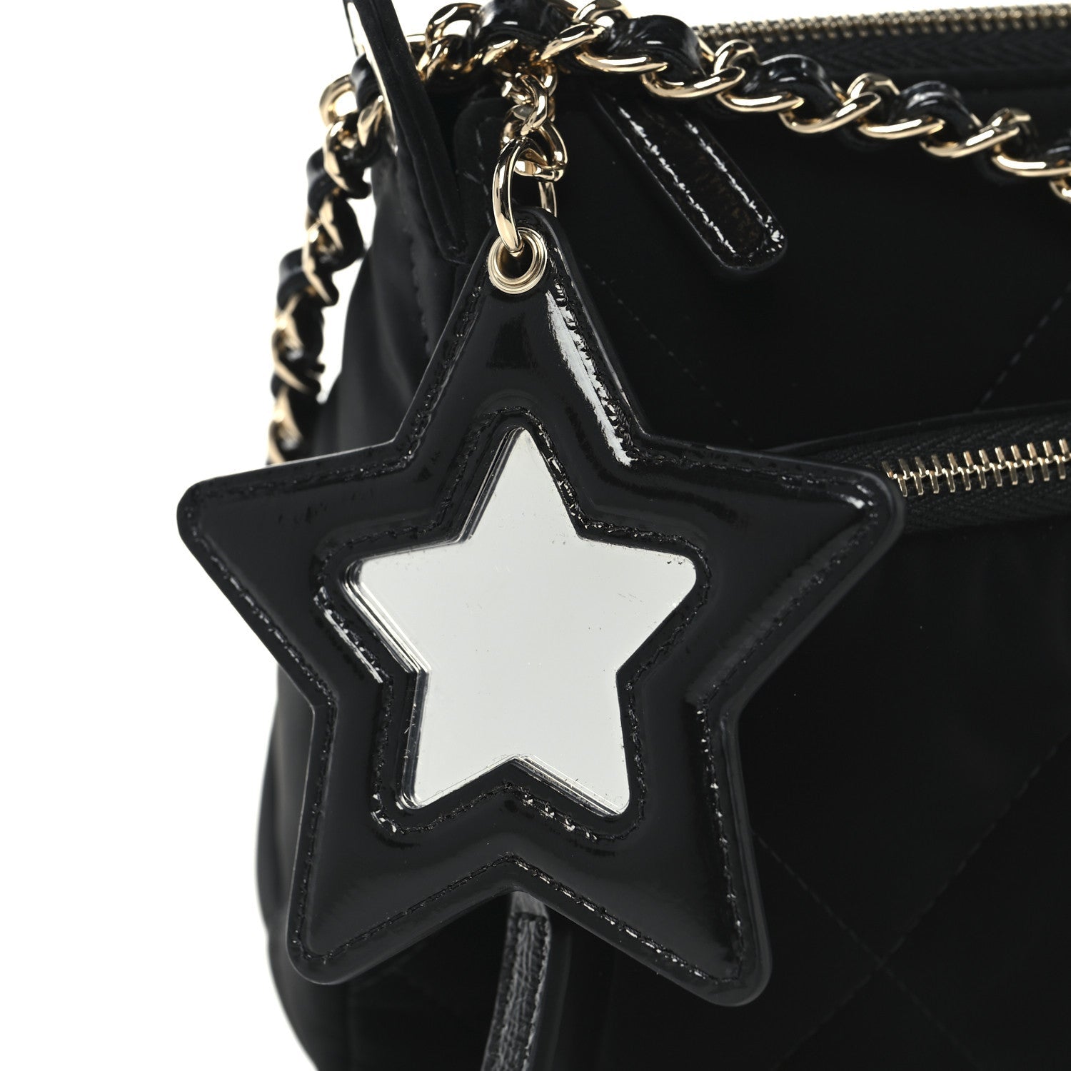 Velvet Effect Nylon Shiny Crumpled Calfskin Quilted Chanel 25 Clutch With Chain Black