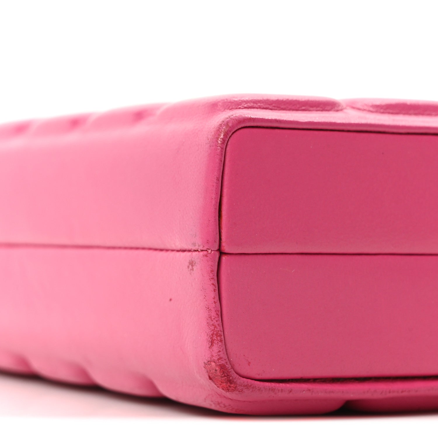 Lambskin Chocolate Bar Lock Clutch Bag Pink