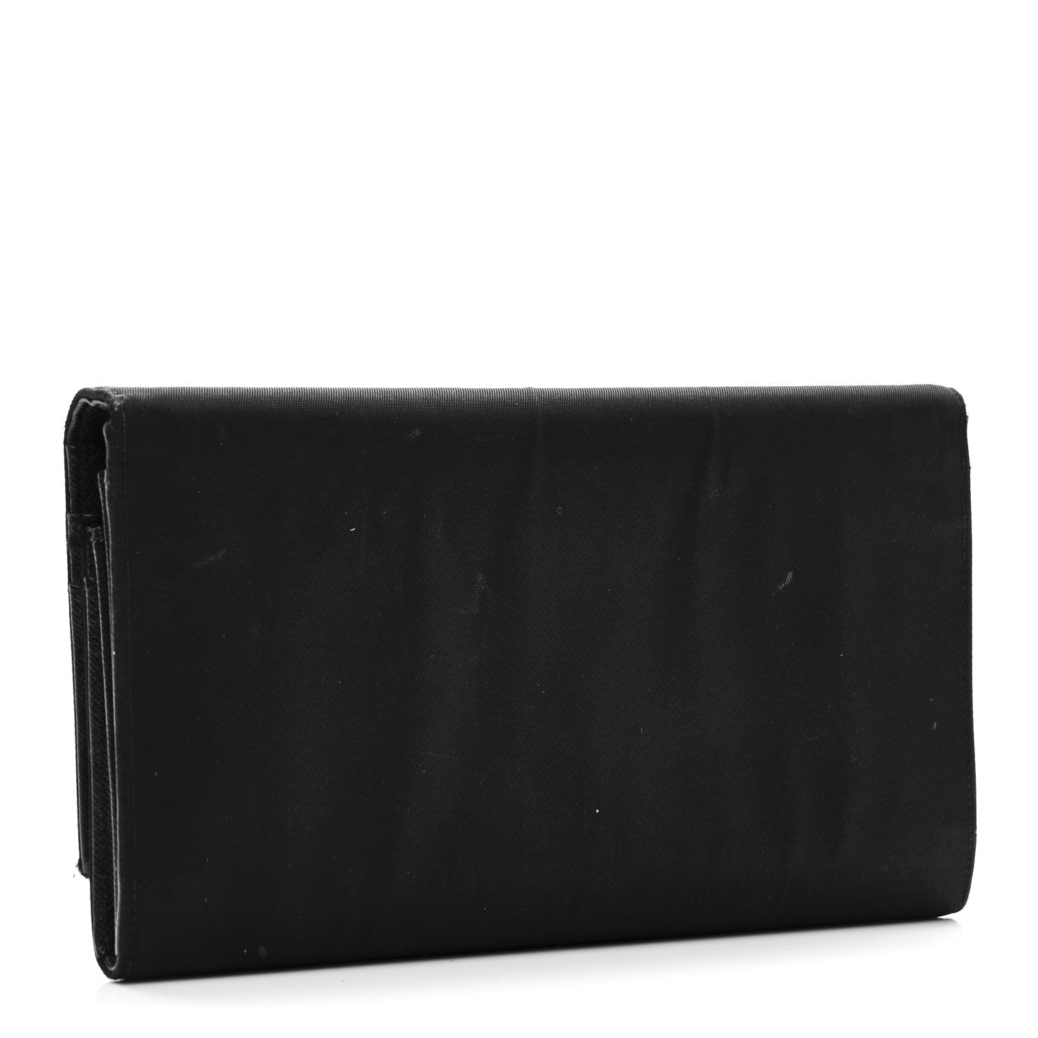 Tessuto Nylon Continental Flap Wallet Black