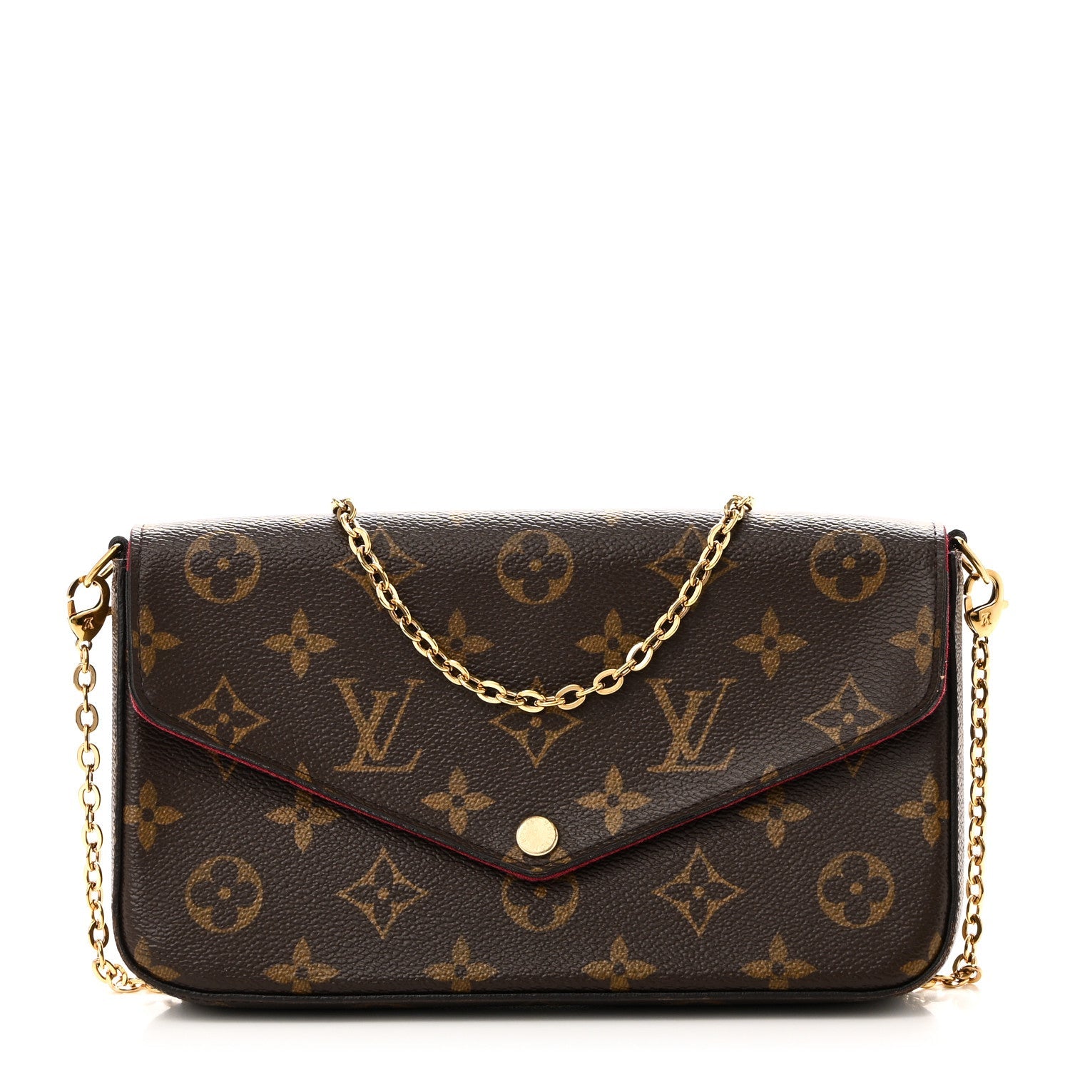Monogram Pochette Felicie Chain Wallet Fuchsia