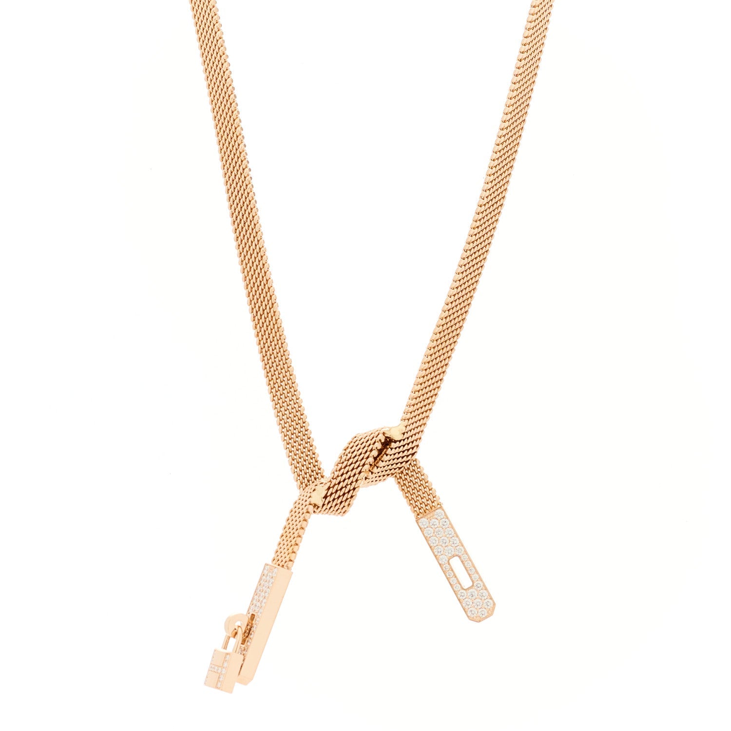 18K Rose Gold Diamond Kelly Gavroche Necklace
