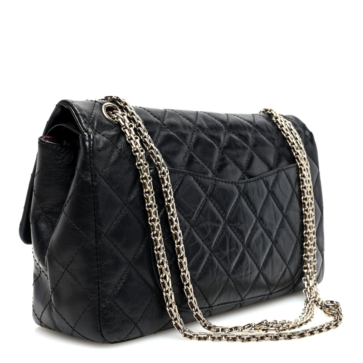 Aged Calfskin Quilted 2.55 Reissue 227 Flap Black
