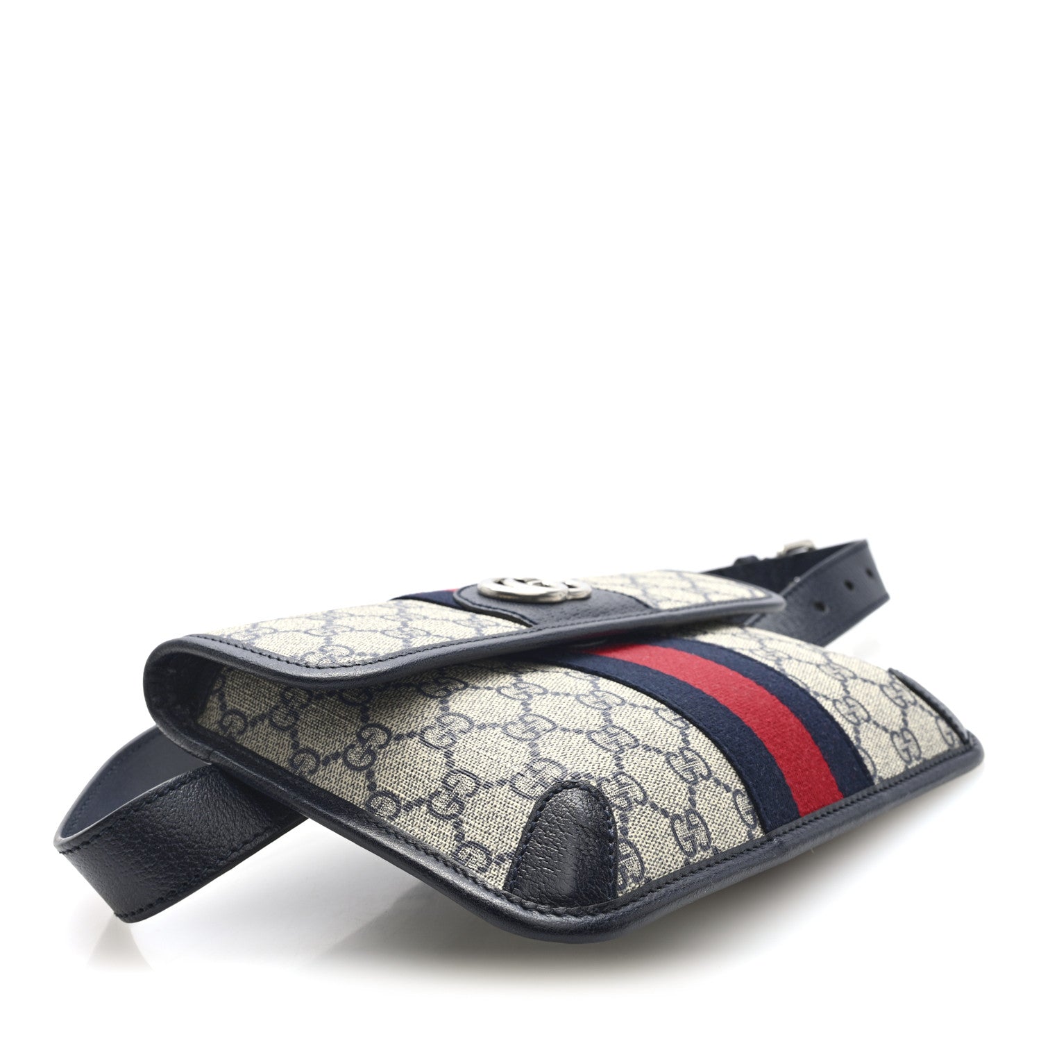 GG Supreme Monogram Web Small Ophidia Belt Bag 90 36 Beige Navy