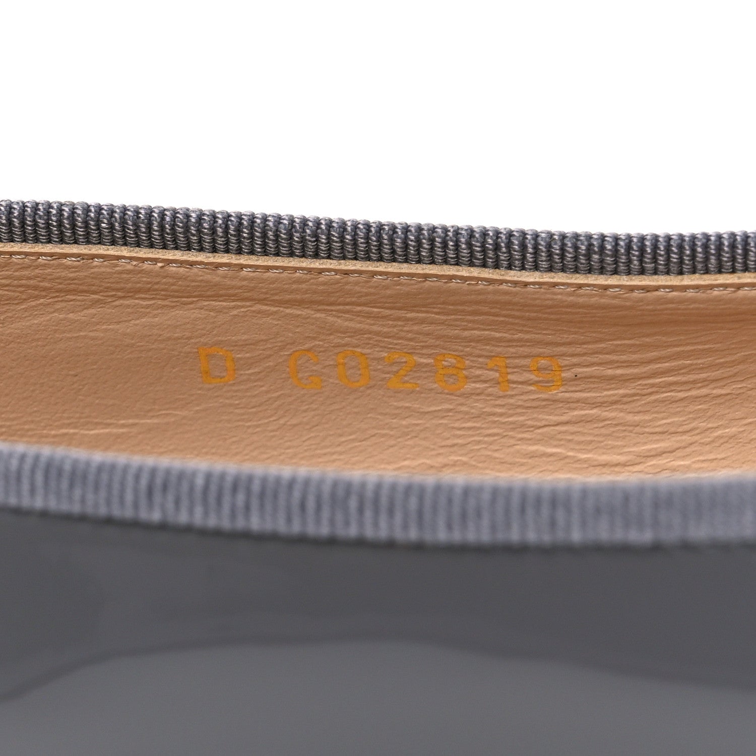 Patent Calfskin CC Cap Toe Ballerina Flats 39.5 Dark Grey