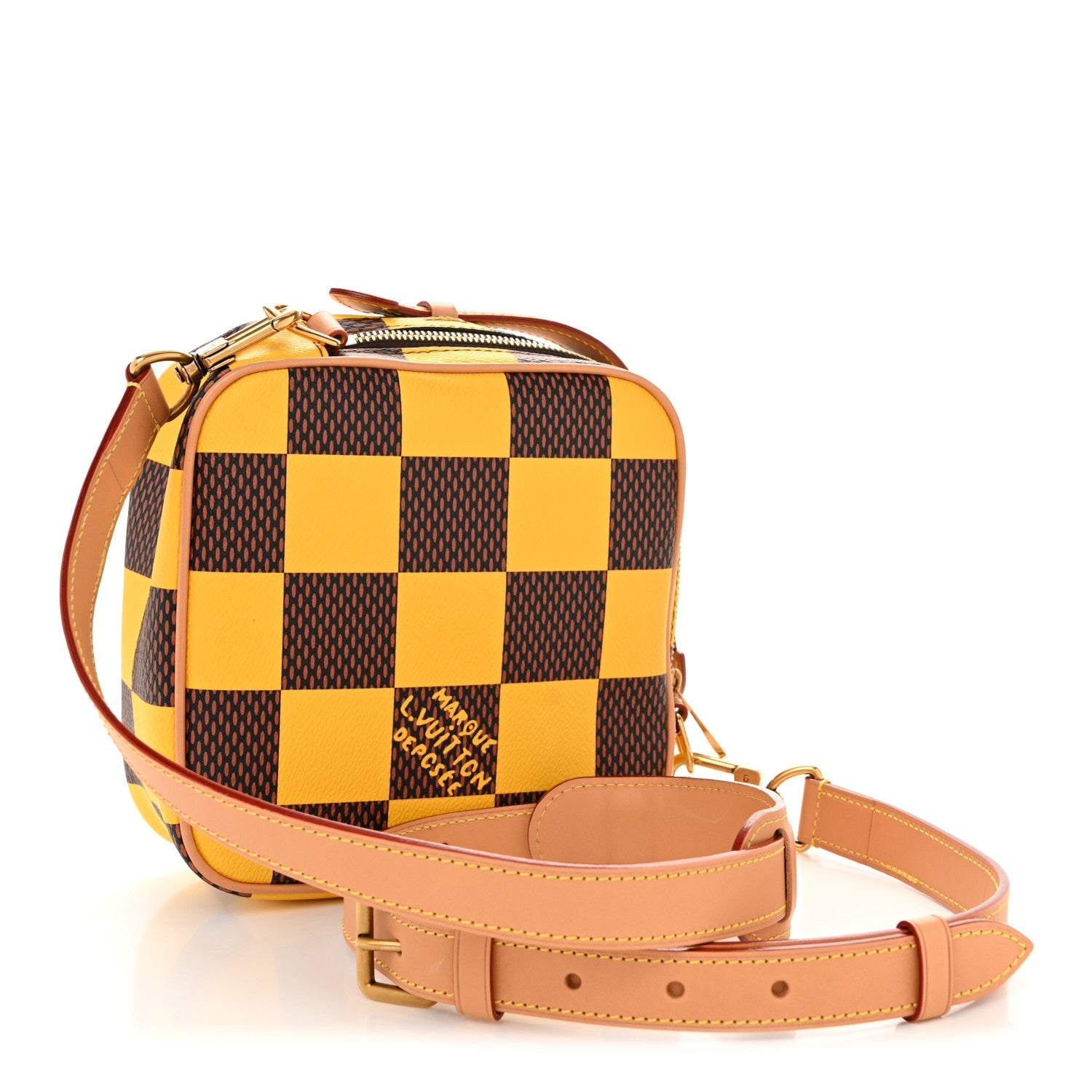 Damier Pop Chess Messenger Jaune Mat