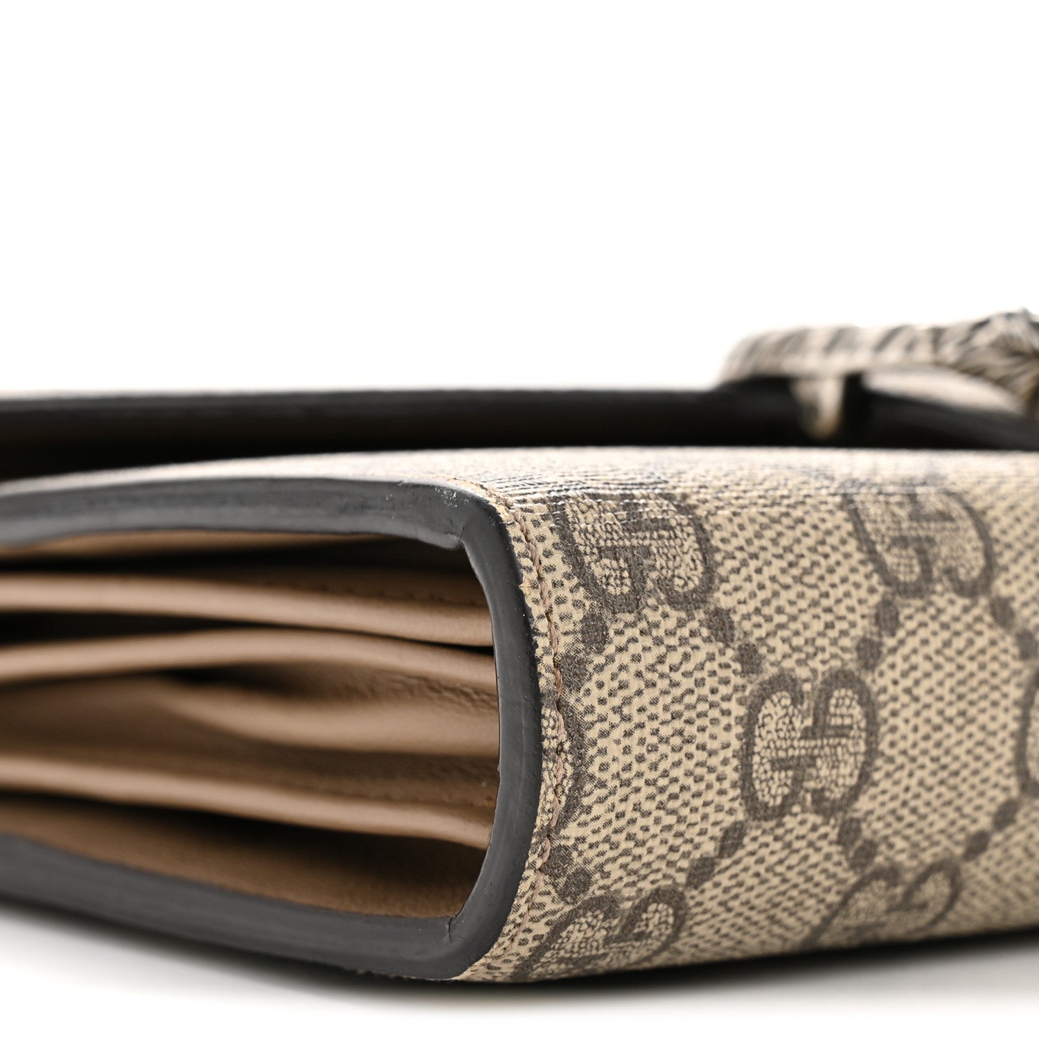 GG Supreme Monogram Mini Dionysus Chain Wallet Beige Taupe