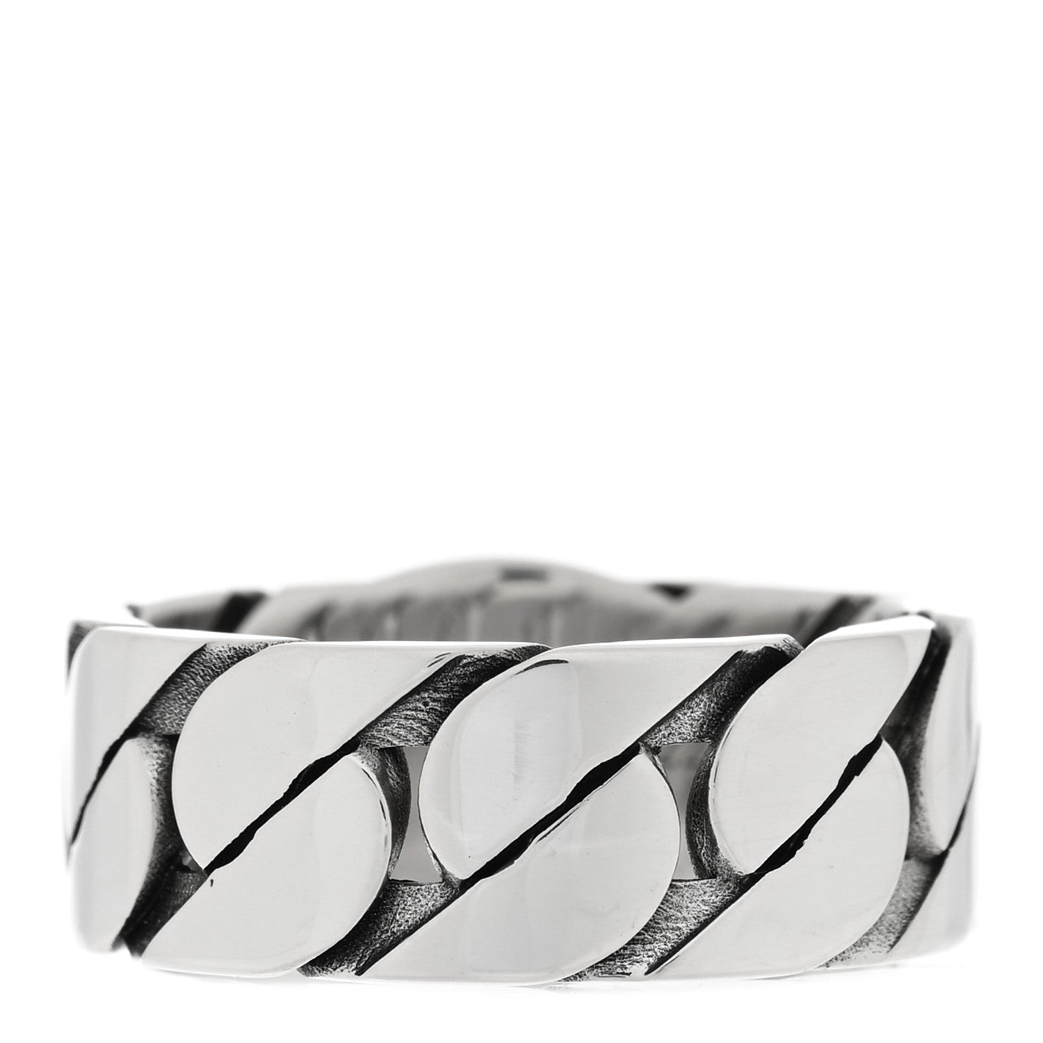 Sterling Silver Enamel Interlocking G Chain Ring 61 9.75 Blue