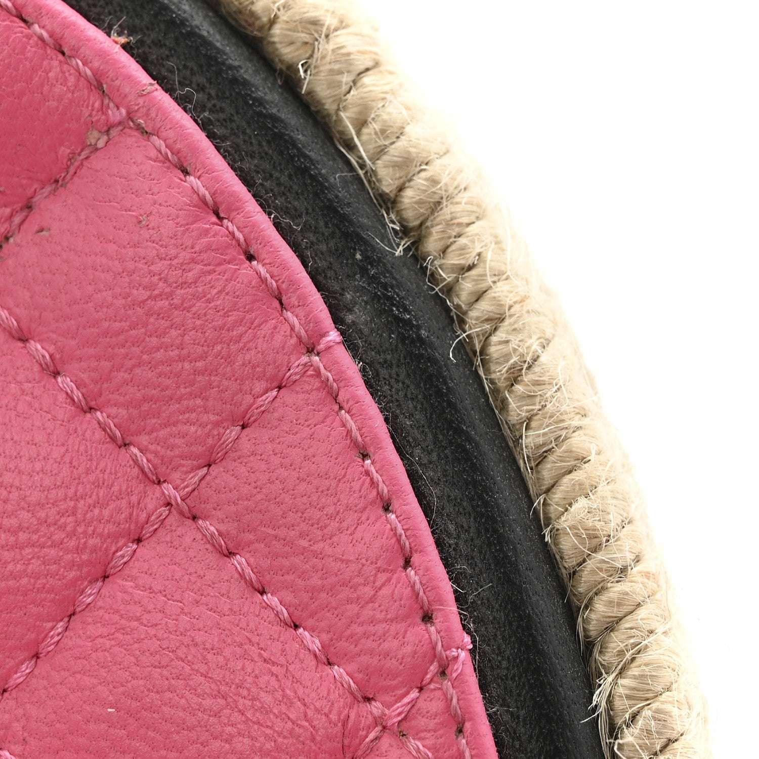 Lambskin Chain CC Thong Espadrille Sandals 38 Pink