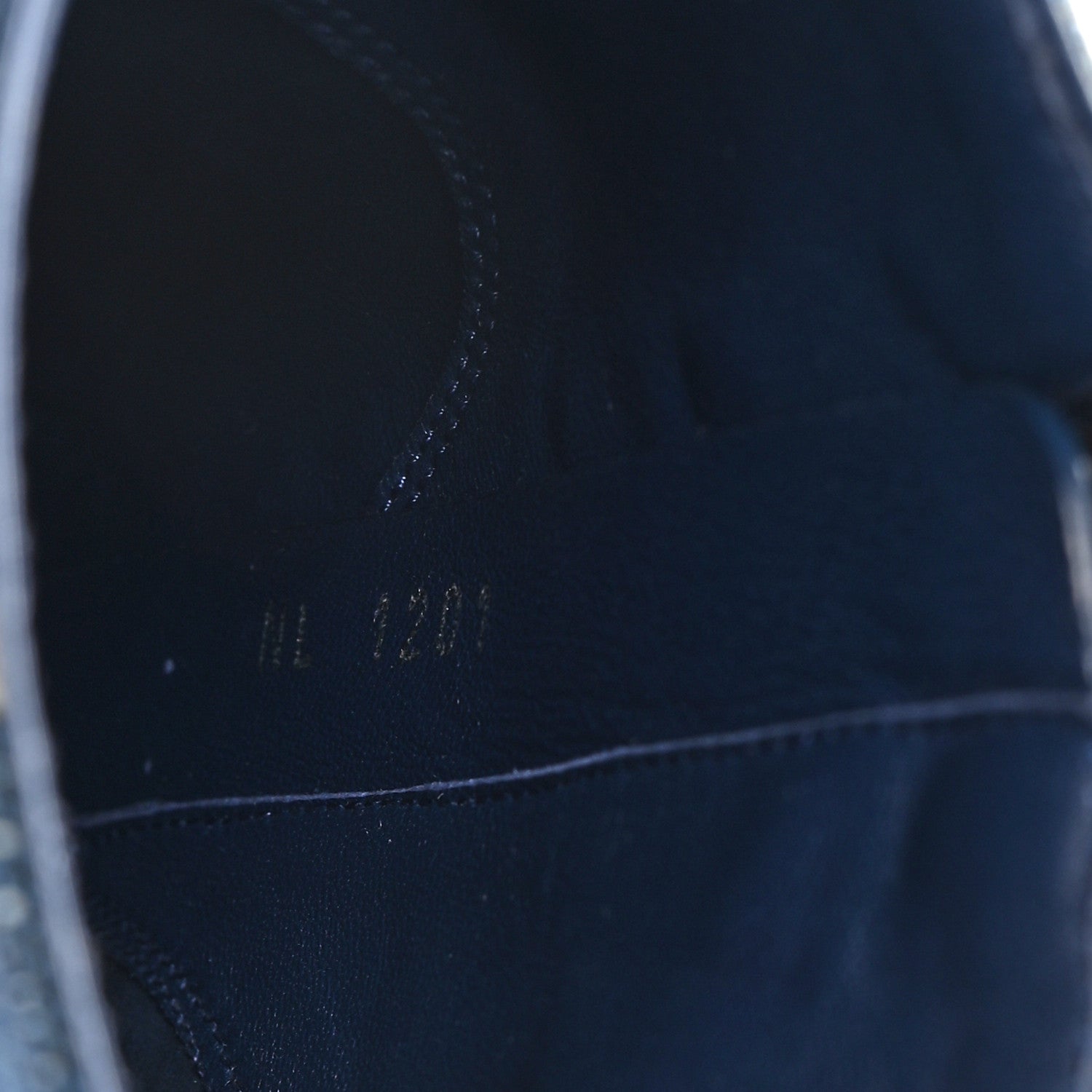 Denim Monogram Silhouette Ankle Boots 37 Navy Blue