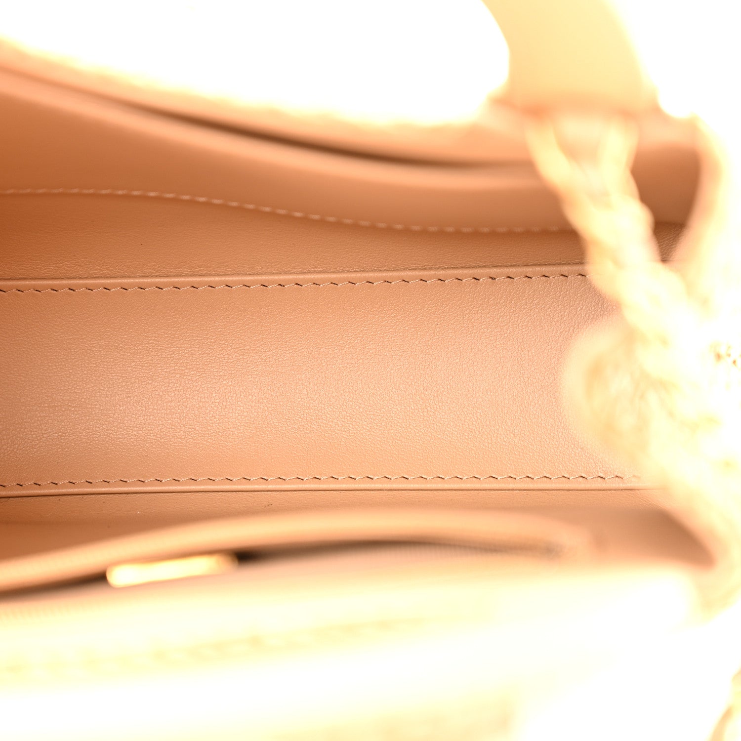 Braided Raffia Nano Kelly Flap Bag Dark Beige