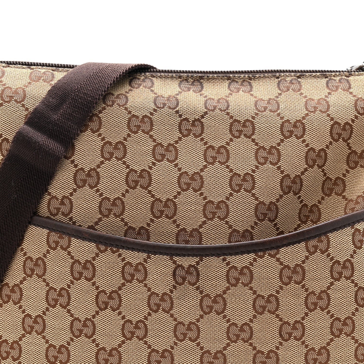 Monogram Calfskin Perforated Medium Flat Messenger Bag Dark Brown