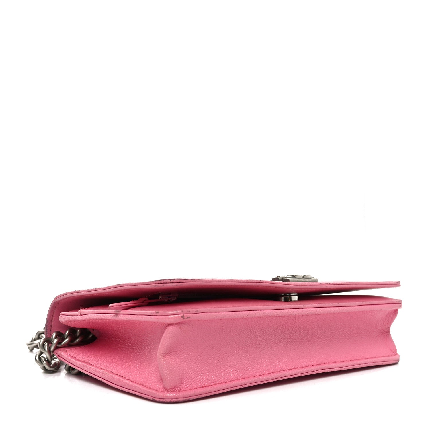 Caviar Quilted Boy Wallet On Chain WOC Light Pink