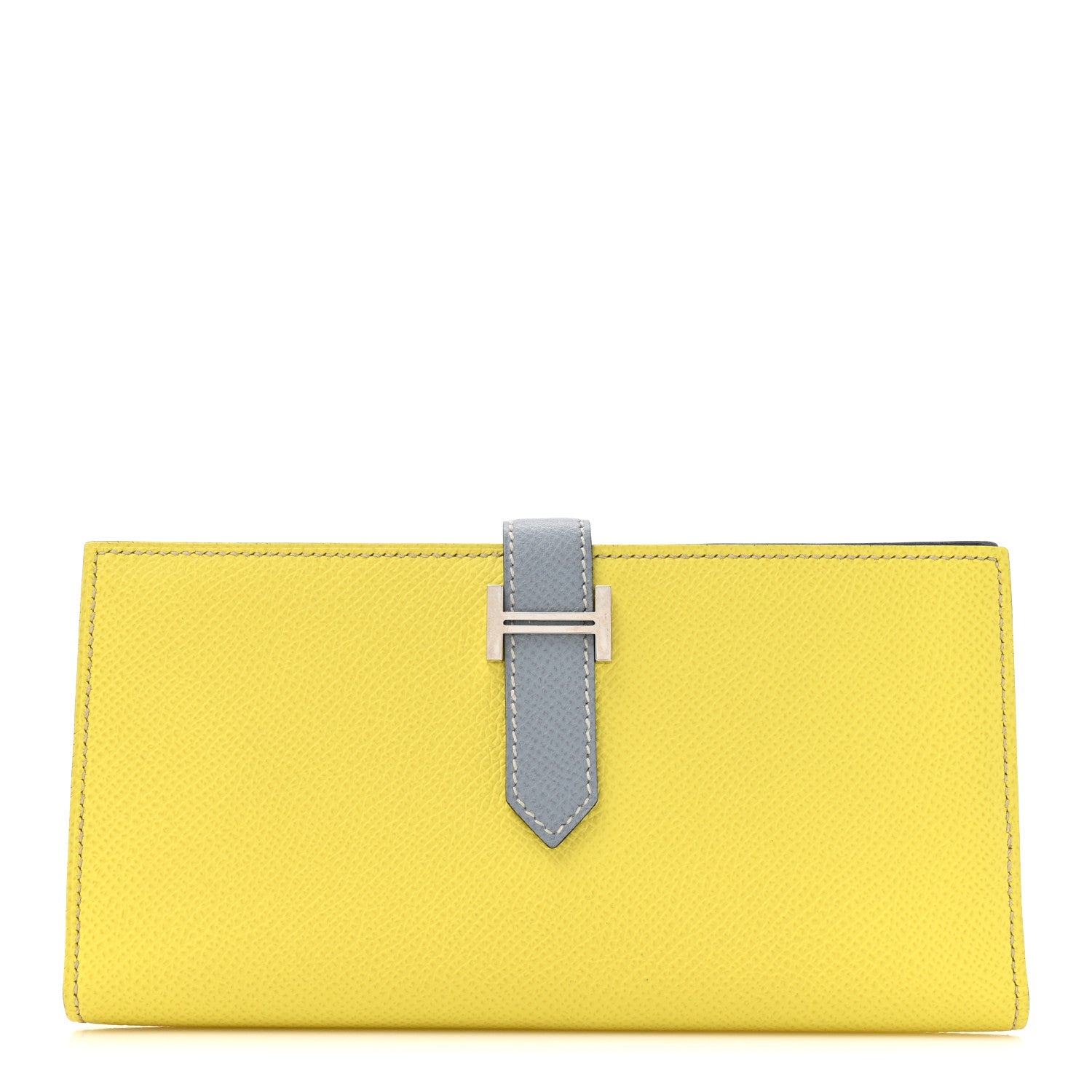 Epsom Bi-Color Bearn Gusset Wallet Lime Bleu Lin