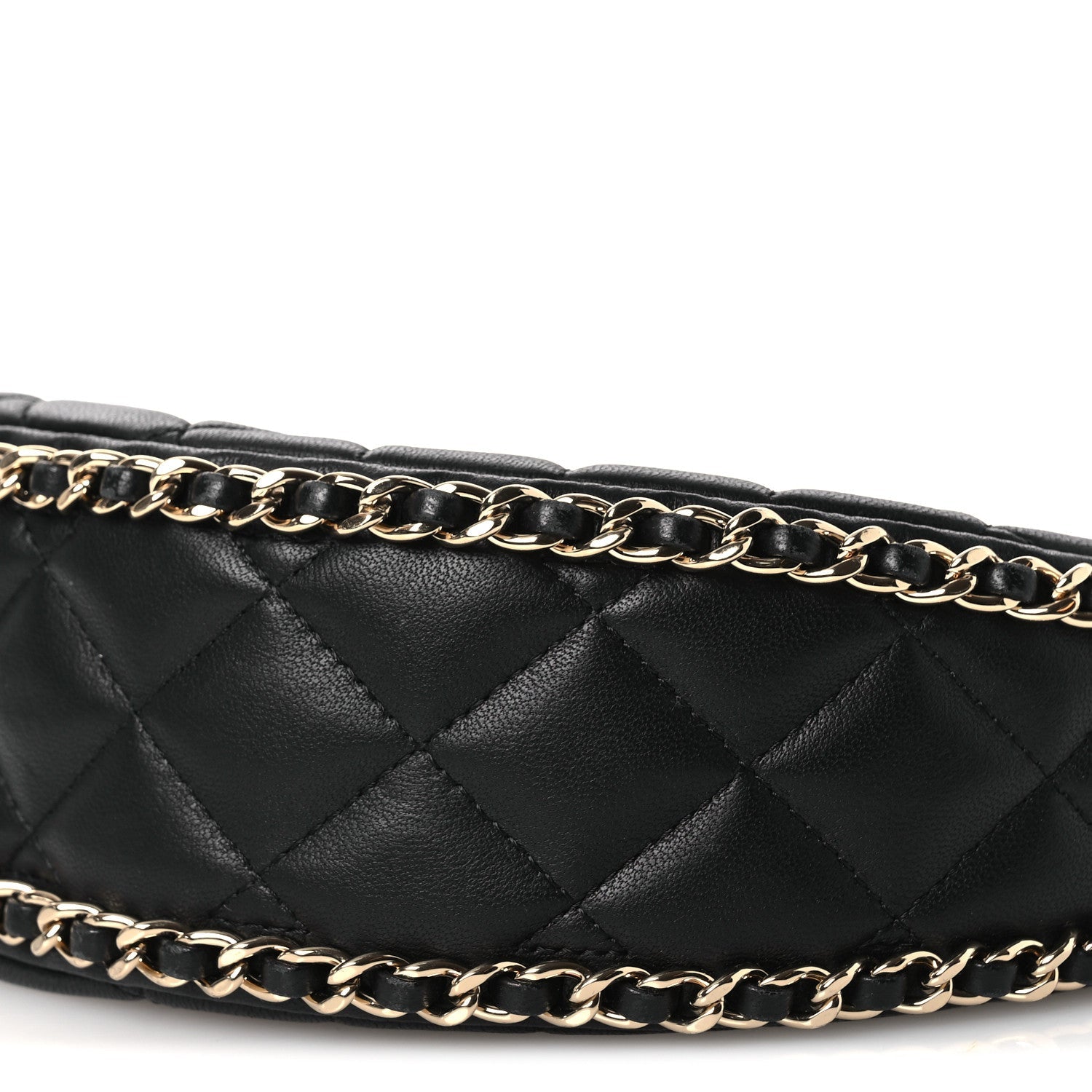 Lambskin Quilted Small Hobo Bag Black