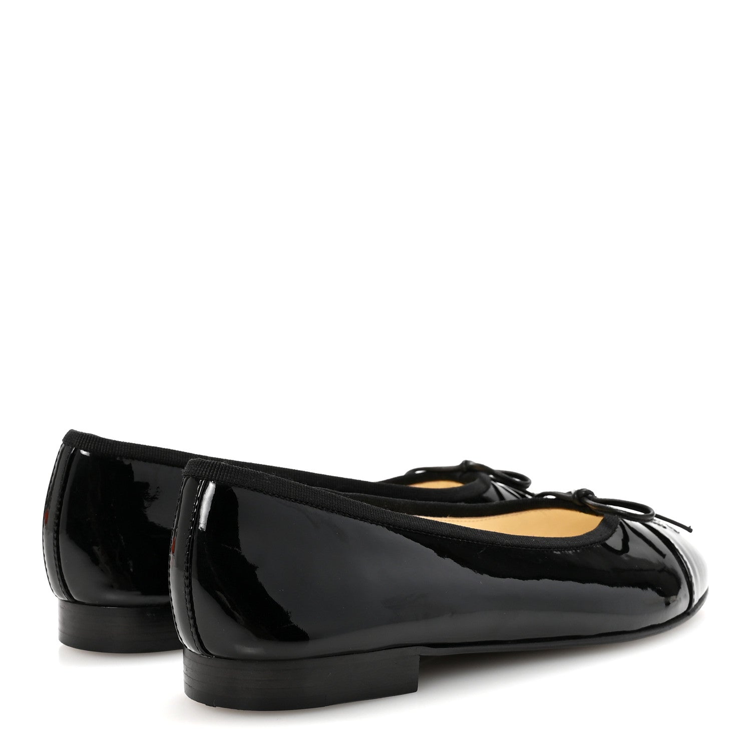 Patent Cap Toe Ballerina Flats 36 Black