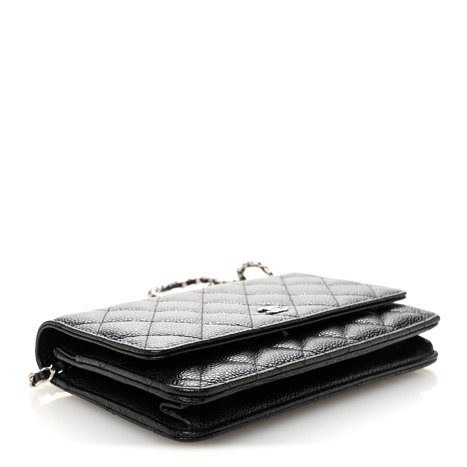 Caviar Quilted Wallet on Chain WOC Black