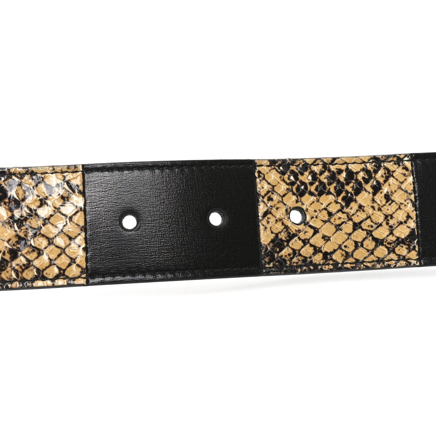 Ciny Calfskin Lux Snakeskin Torchon 95 38 Belt Black