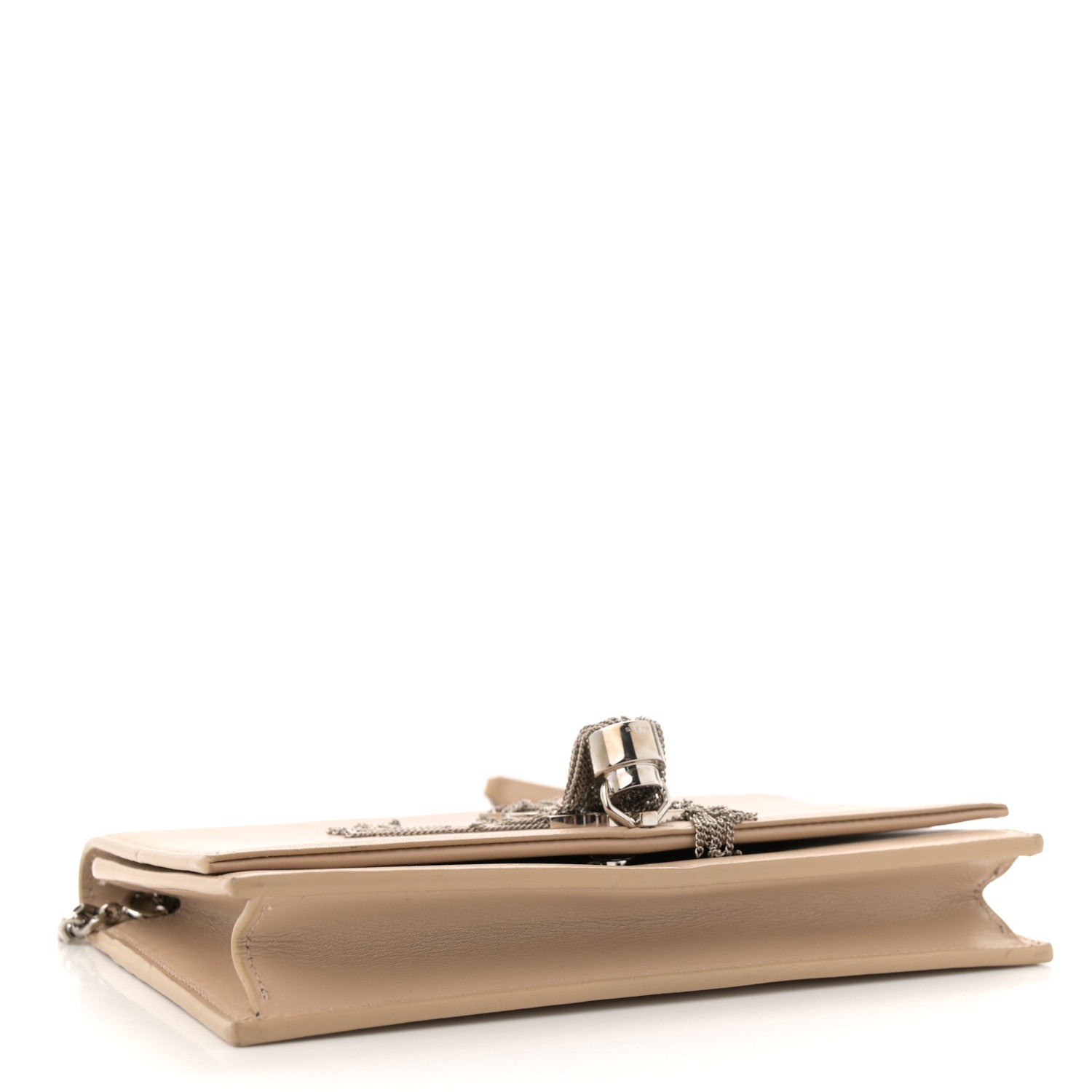 Smooth Calfskin Classic Monogram Kate Tassel Chain Wallet Dark Beige