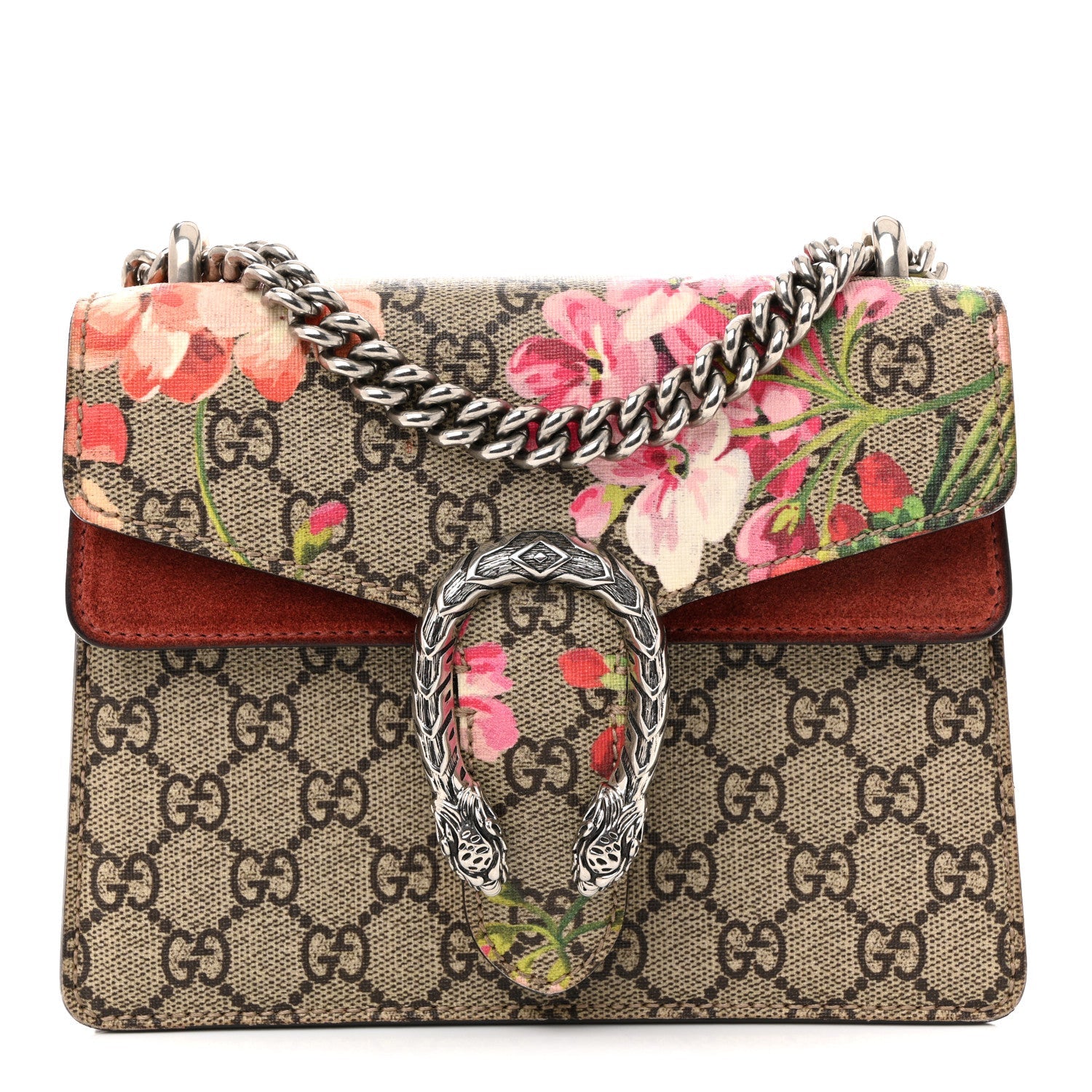 GG Supreme Monogram Blooms Mini Dionysus Shoulder Bag Beige Multicolor Dry Rose