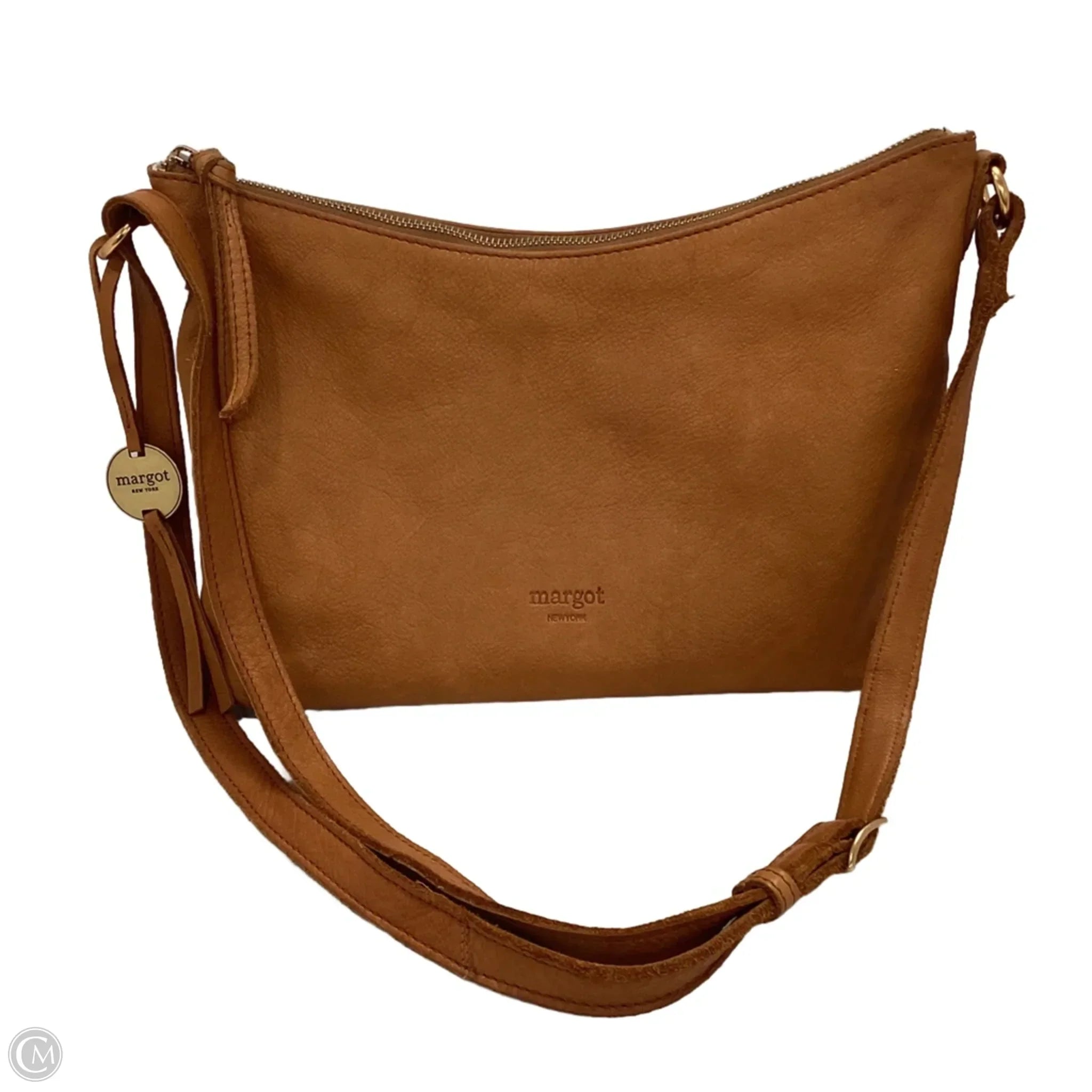 Handbag Leather By Margot, Size: Medium